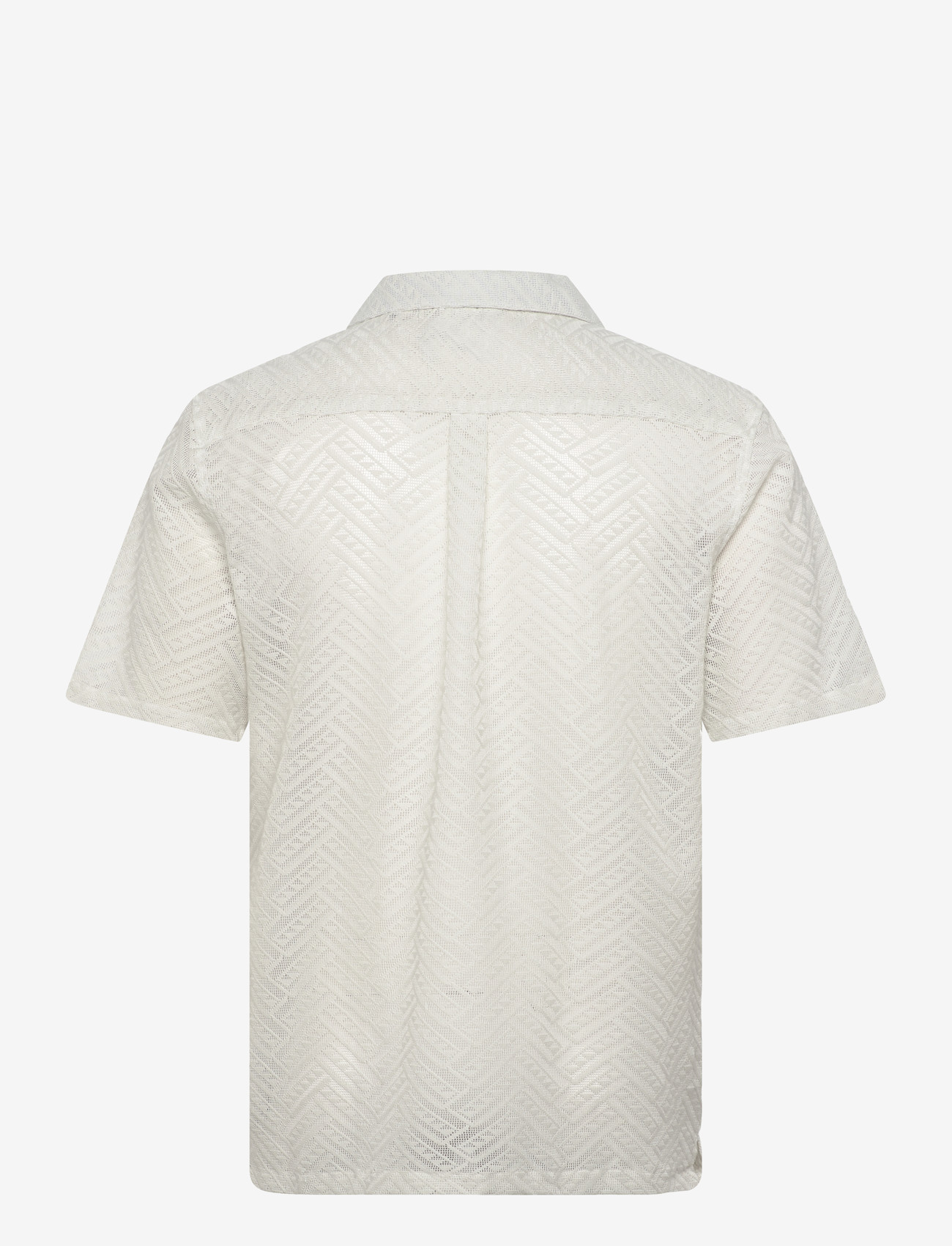 Lindbergh - Texture resort shirt S/S - kortærmede skjorter - smoke white - 2