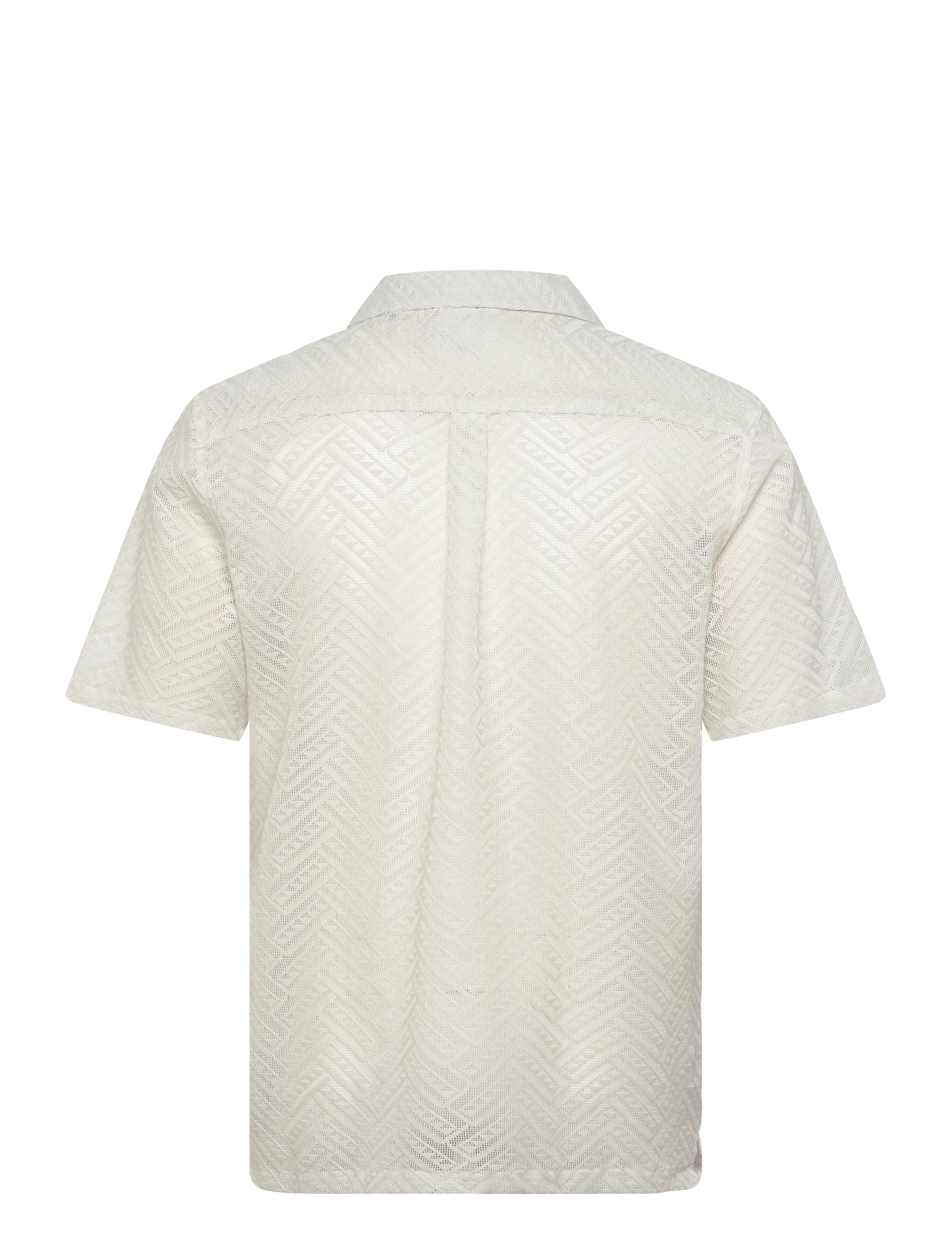 Lindbergh - Texture resort shirt S/S - kurzarmhemden - smoke white - 2