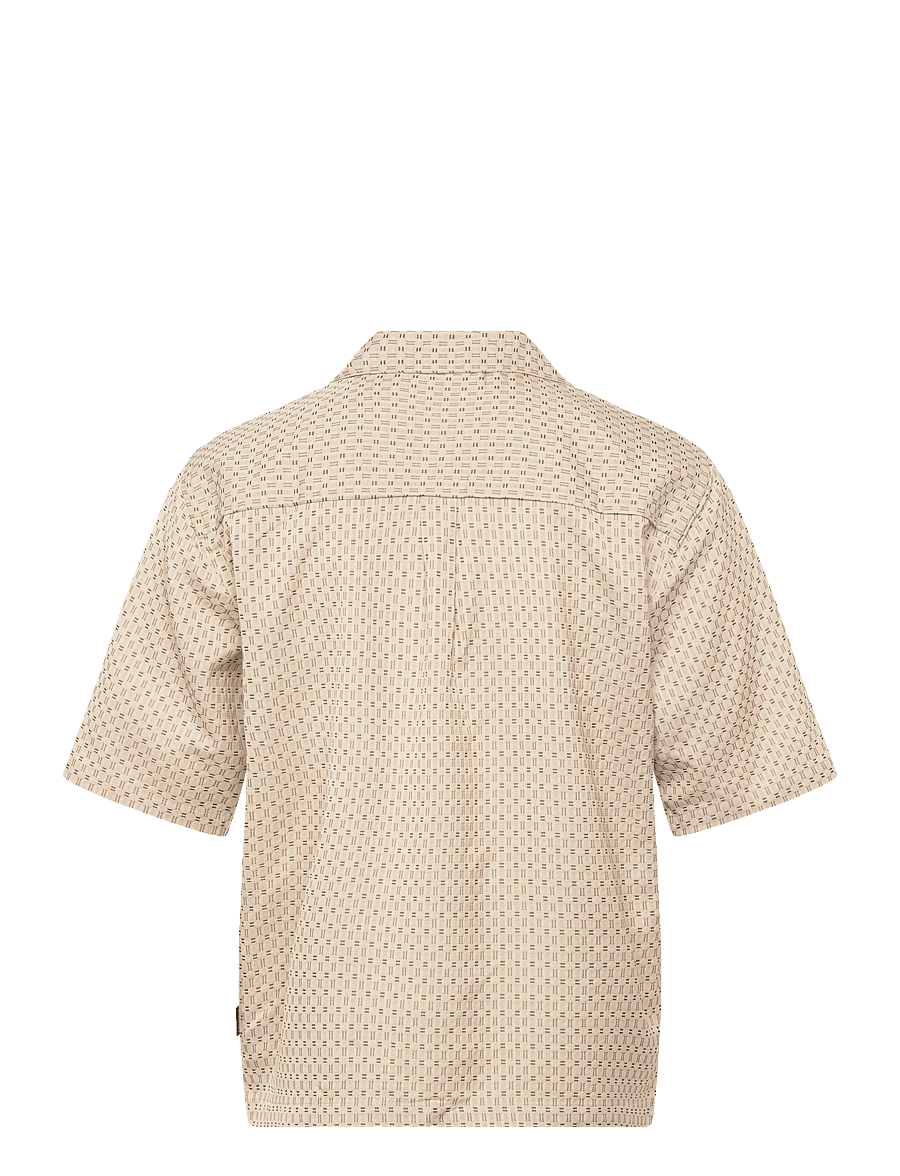 Lindbergh - Structure resort shirt S/S - kortærmede skjorter - dk sand - 2
