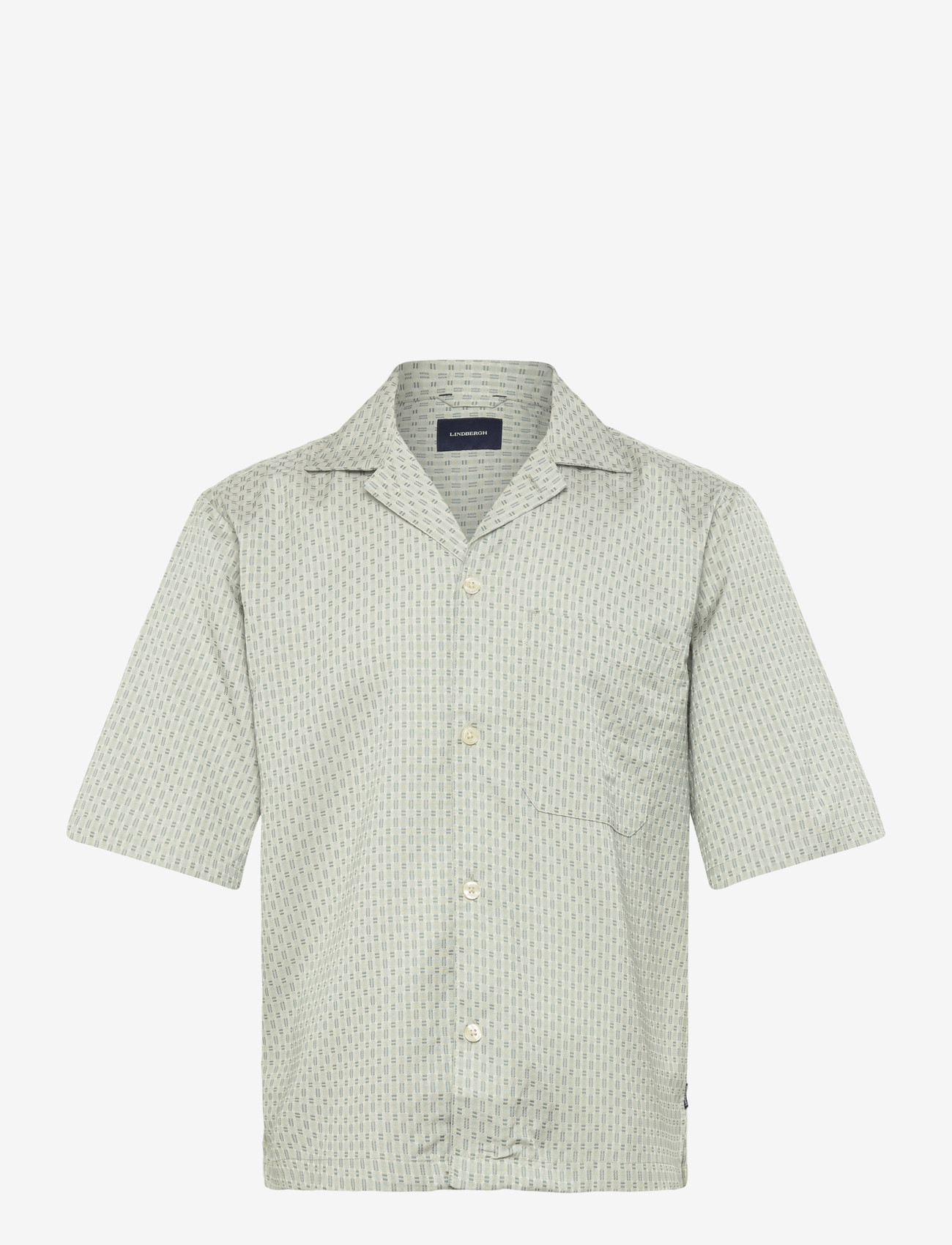Lindbergh - Structure resort shirt S/S - kortærmede skjorter - faded green - 1