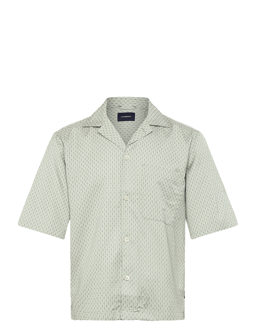 Lindbergh - Structure resort shirt S/S - lühikeste varrukatega särgid - faded green - 1