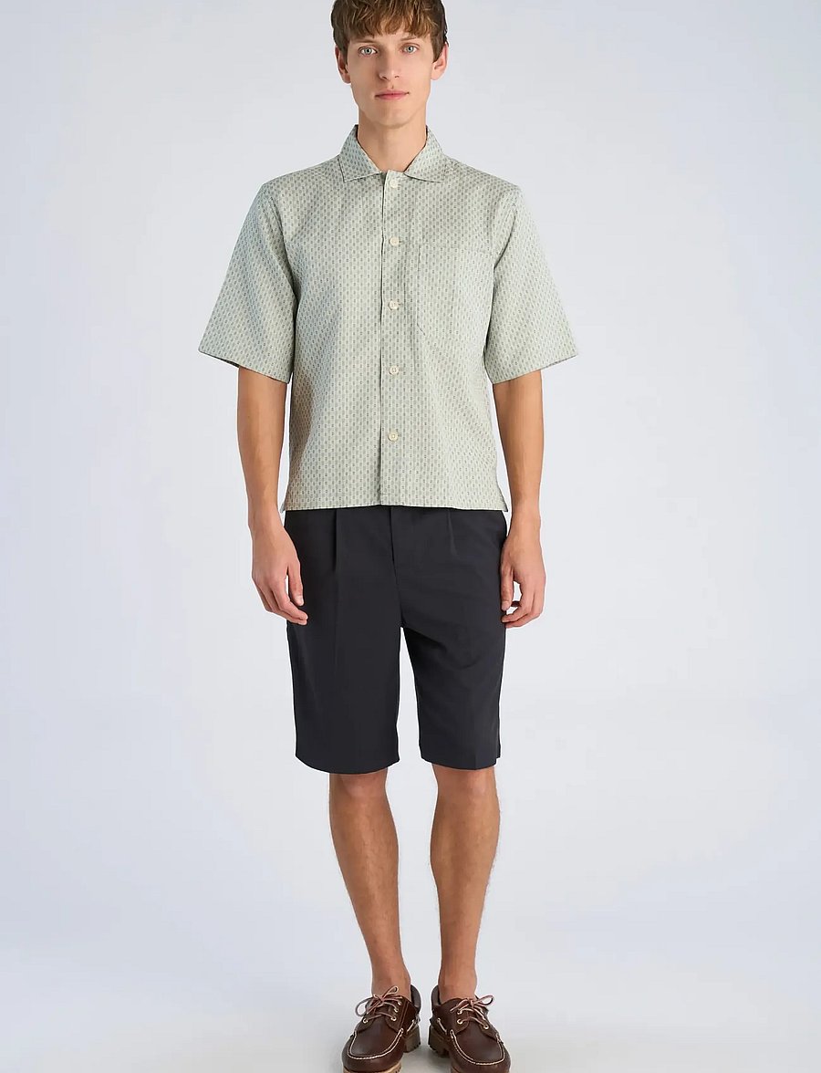 Lindbergh - Structure resort shirt S/S - lühikeste varrukatega särgid - faded green - 0
