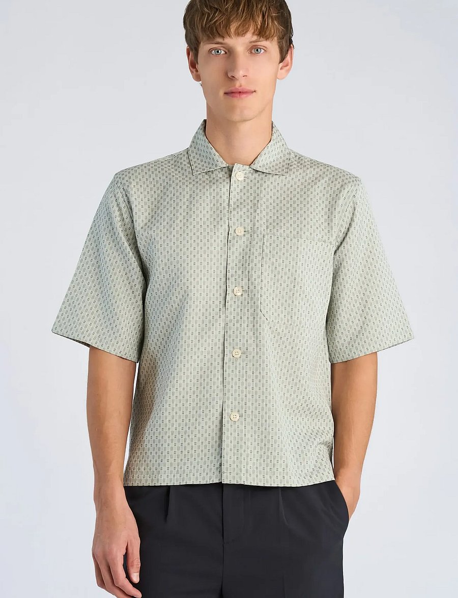 Lindbergh - Structure resort shirt S/S - lühikeste varrukatega särgid - faded green - 3