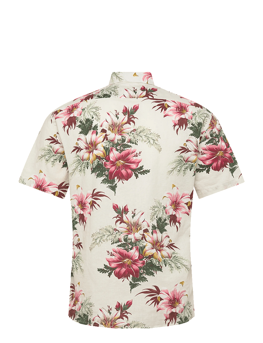 Lindbergh - Linen blend shirt S/S - pattern shirts - smoke white - 2