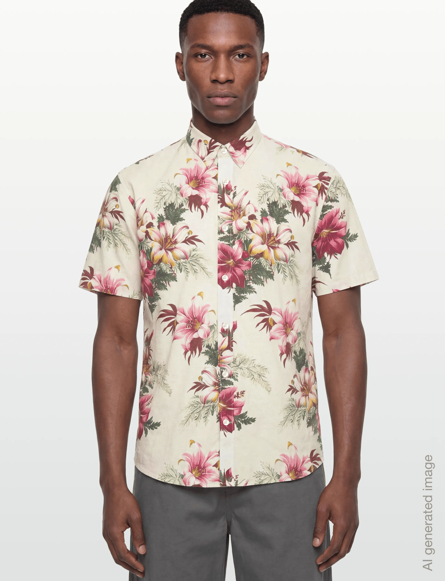 Lindbergh - Linen blend shirt S/S - pattern shirts - smoke white - 3