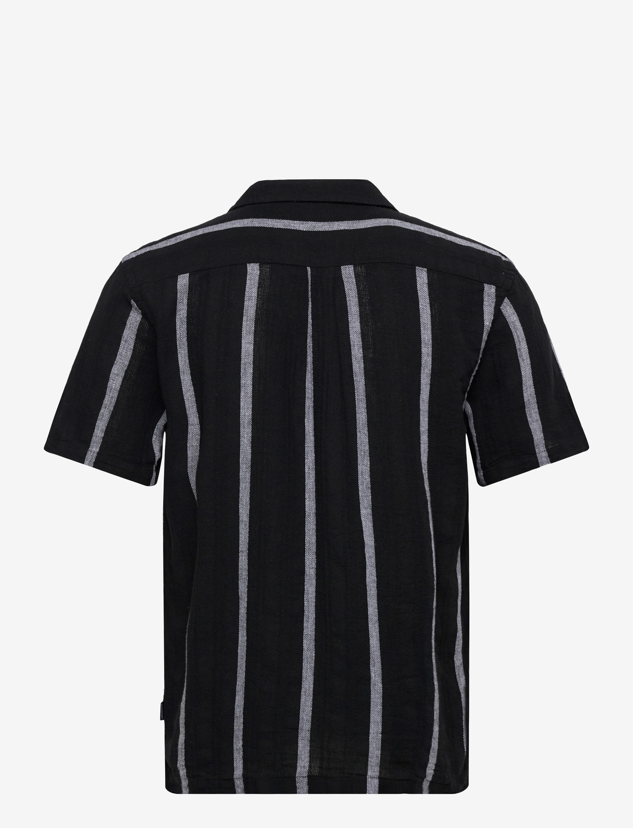 Lindbergh - Structure stripe shirt S/S - striped shirts - black - 2
