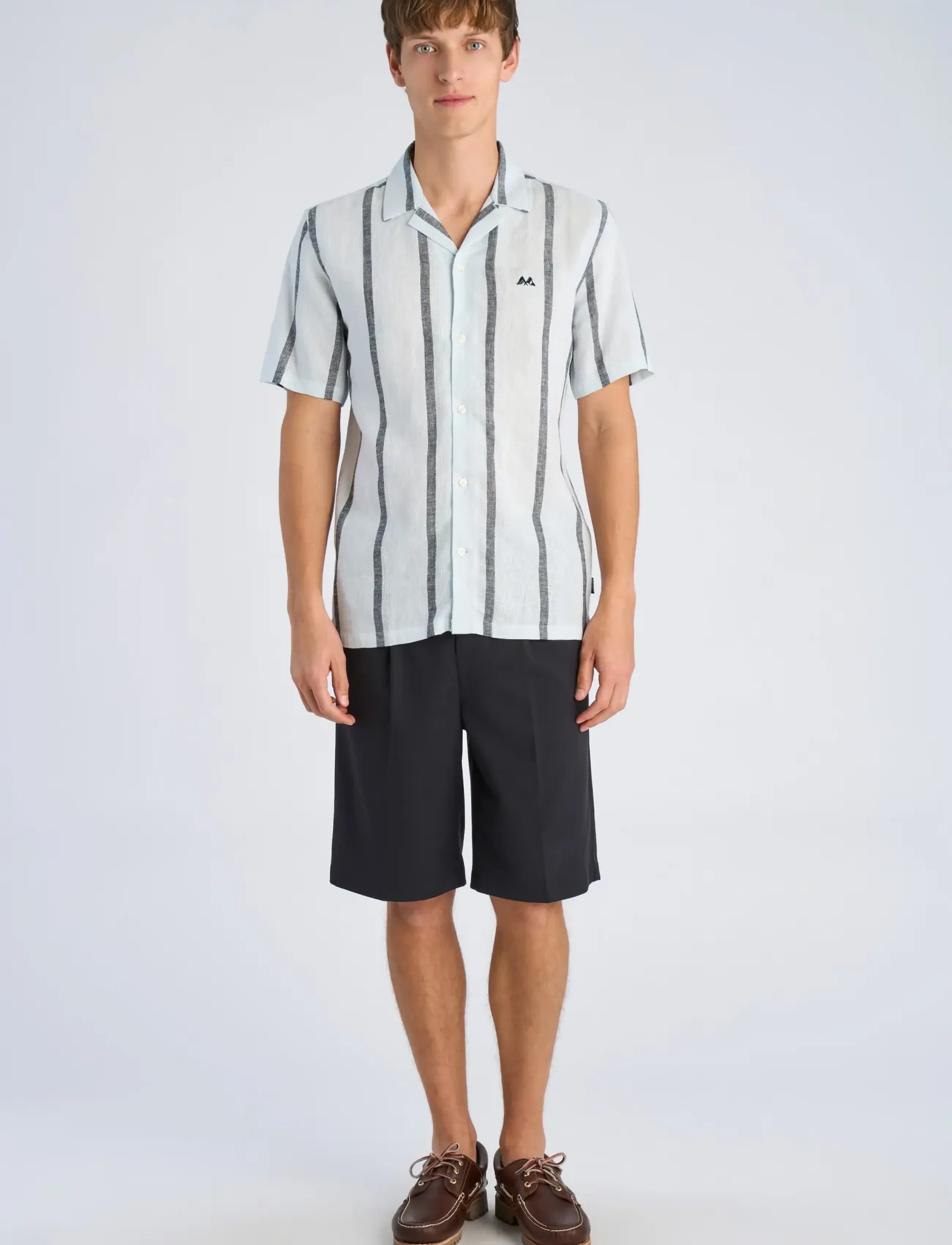 Lindbergh Structure stripe shirt S/S - Casual skjorter - ICE BLUE / blue