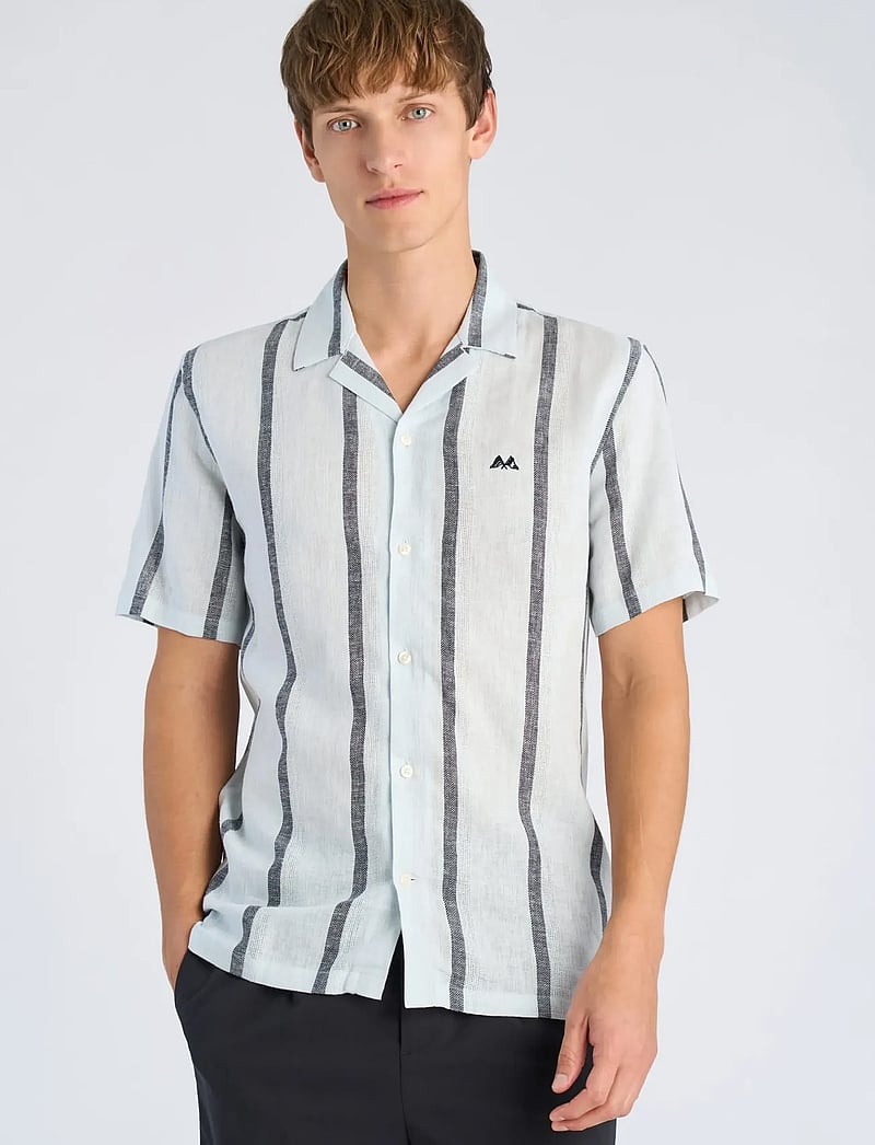 Lindbergh - Structure stripe shirt S/S - gestreifte hemden - ice blue - 3