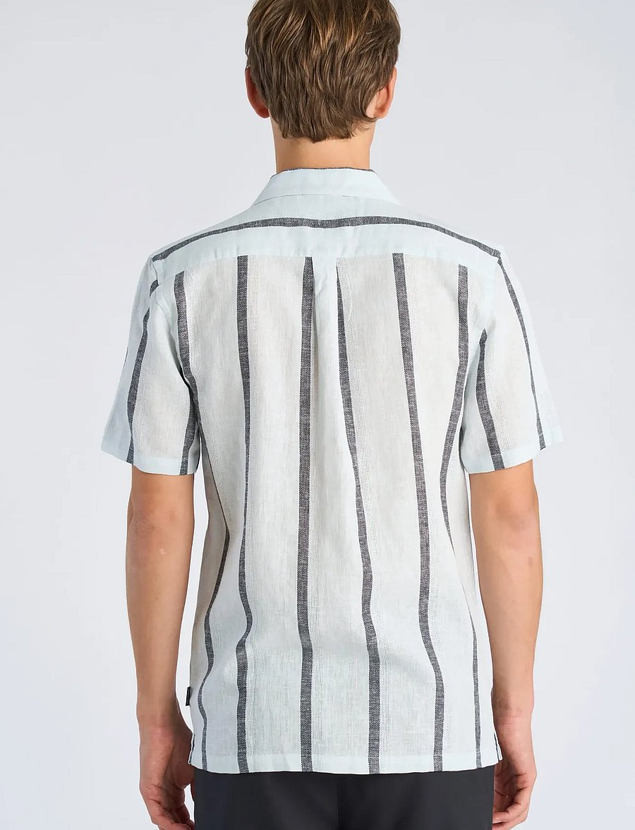 Lindbergh - Structure stripe shirt S/S - gestreifte hemden - ice blue - 4