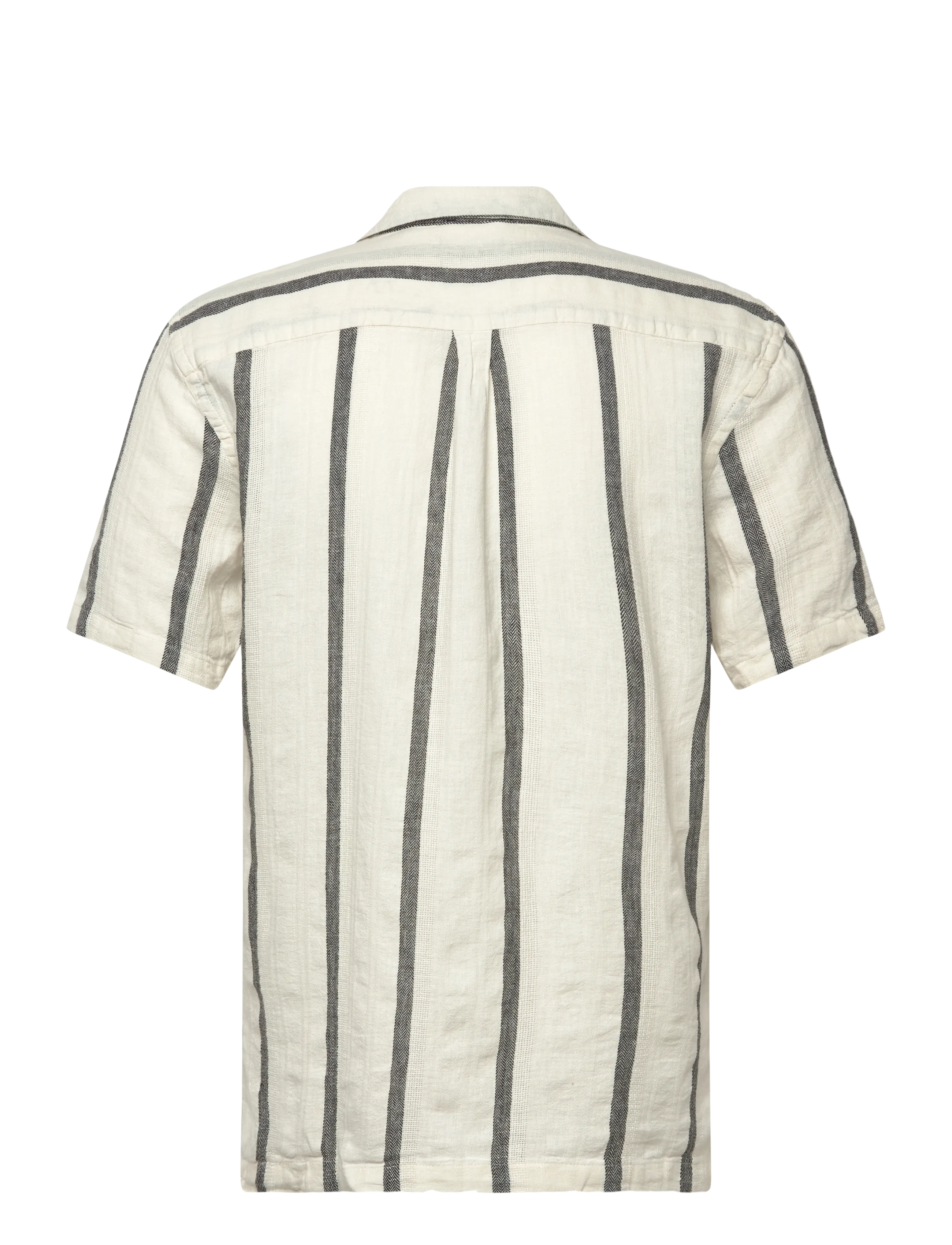 Lindbergh - Structure stripe shirt S/S - randiga skjortor - off white - 2