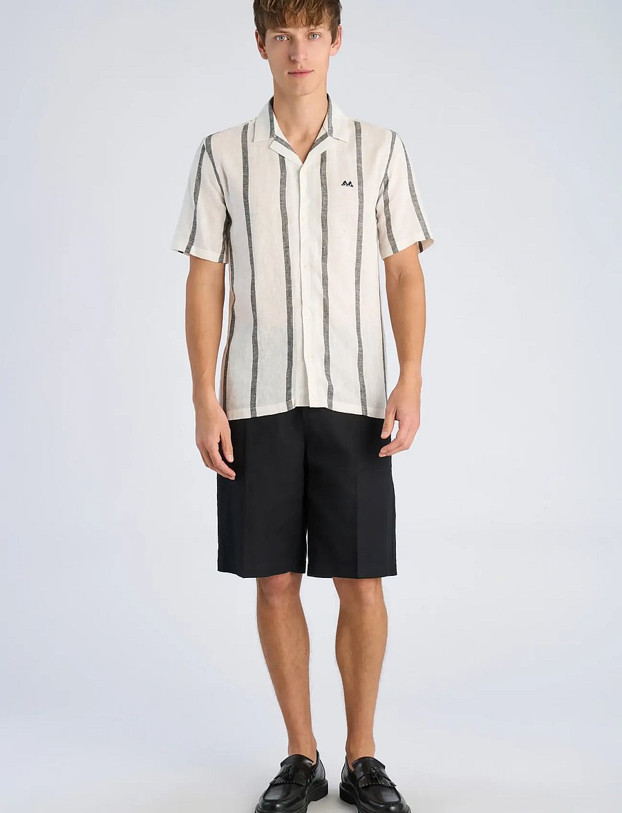 Lindbergh - Structure stripe shirt S/S - gestreifte hemden - off white - 0