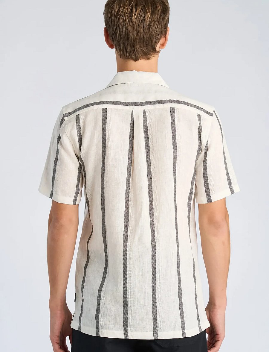 Lindbergh - Structure stripe shirt S/S - gestreifte hemden - off white - 4