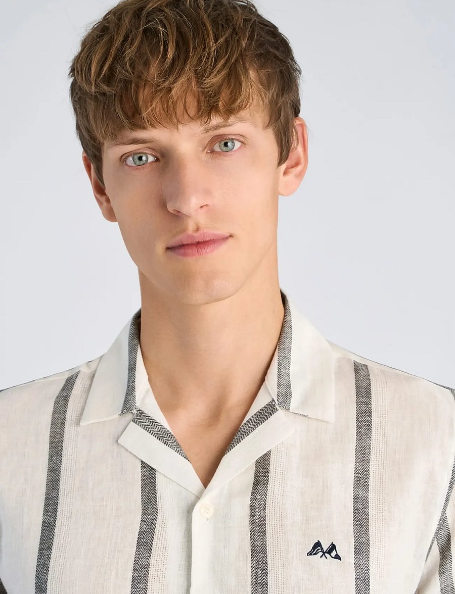 Lindbergh - Structure stripe shirt S/S - gestreifte hemden - off white - 5