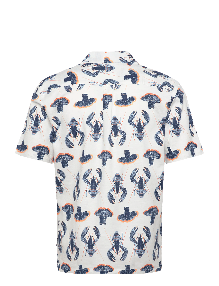 Lindbergh - Cotton/viscose slub AOP resort shir - gemusterte hemden - off white - 2