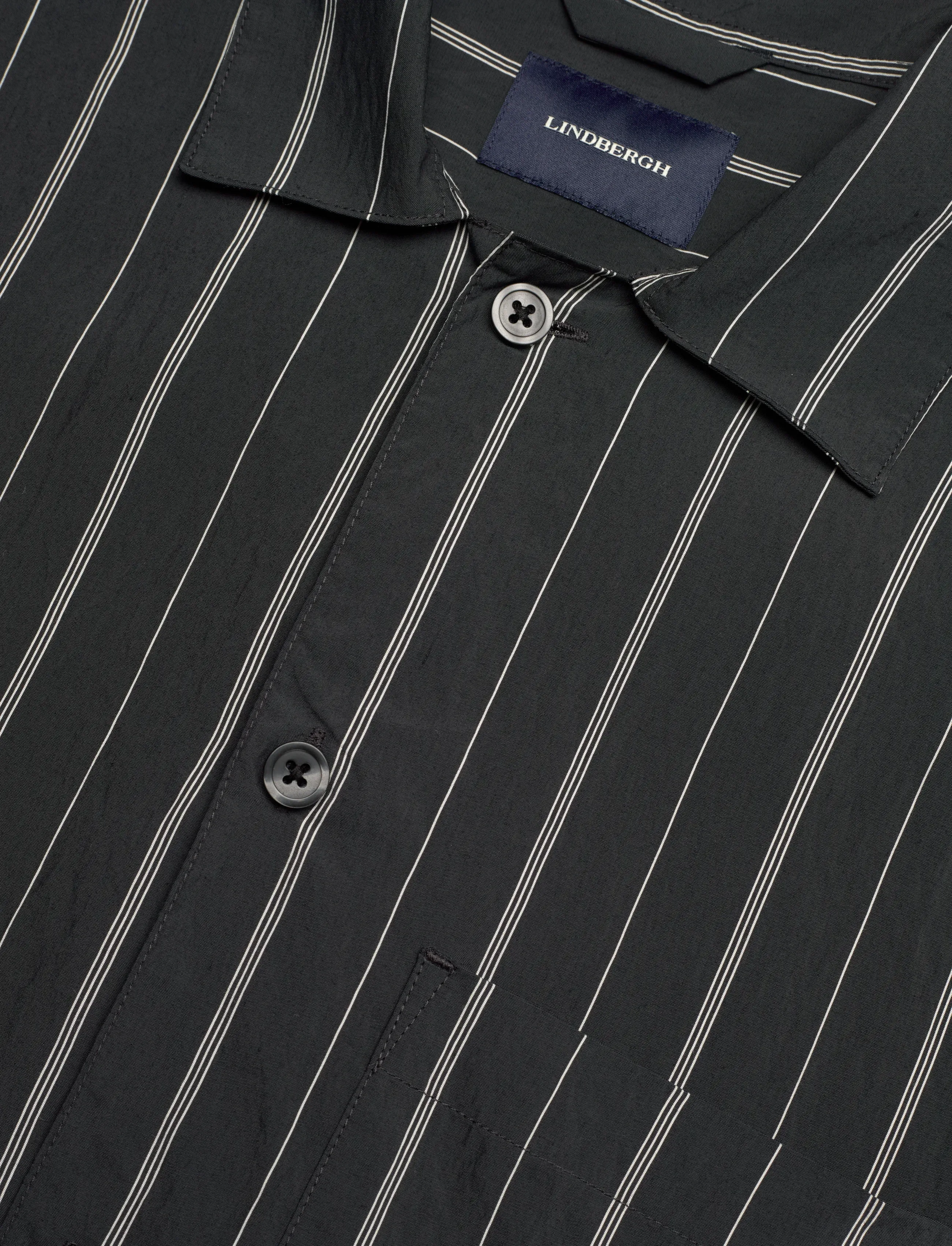 Lindbergh - Viscose resort shirt S/S - gestreifte hemden - dk navy - 3