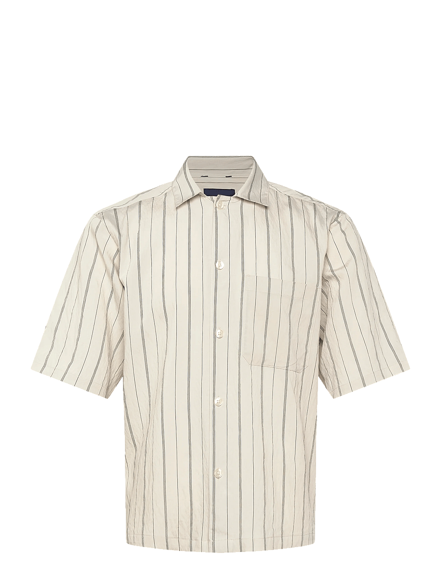 Lindbergh - Viscose resort shirt S/S - gestreifte hemden - smoke white - 1