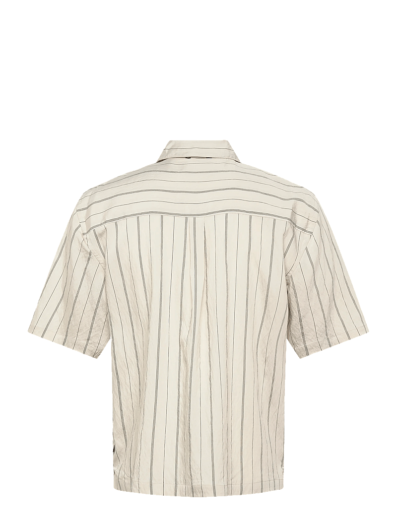 Lindbergh - Viscose resort shirt S/S - stribede skjorter - smoke white - 2