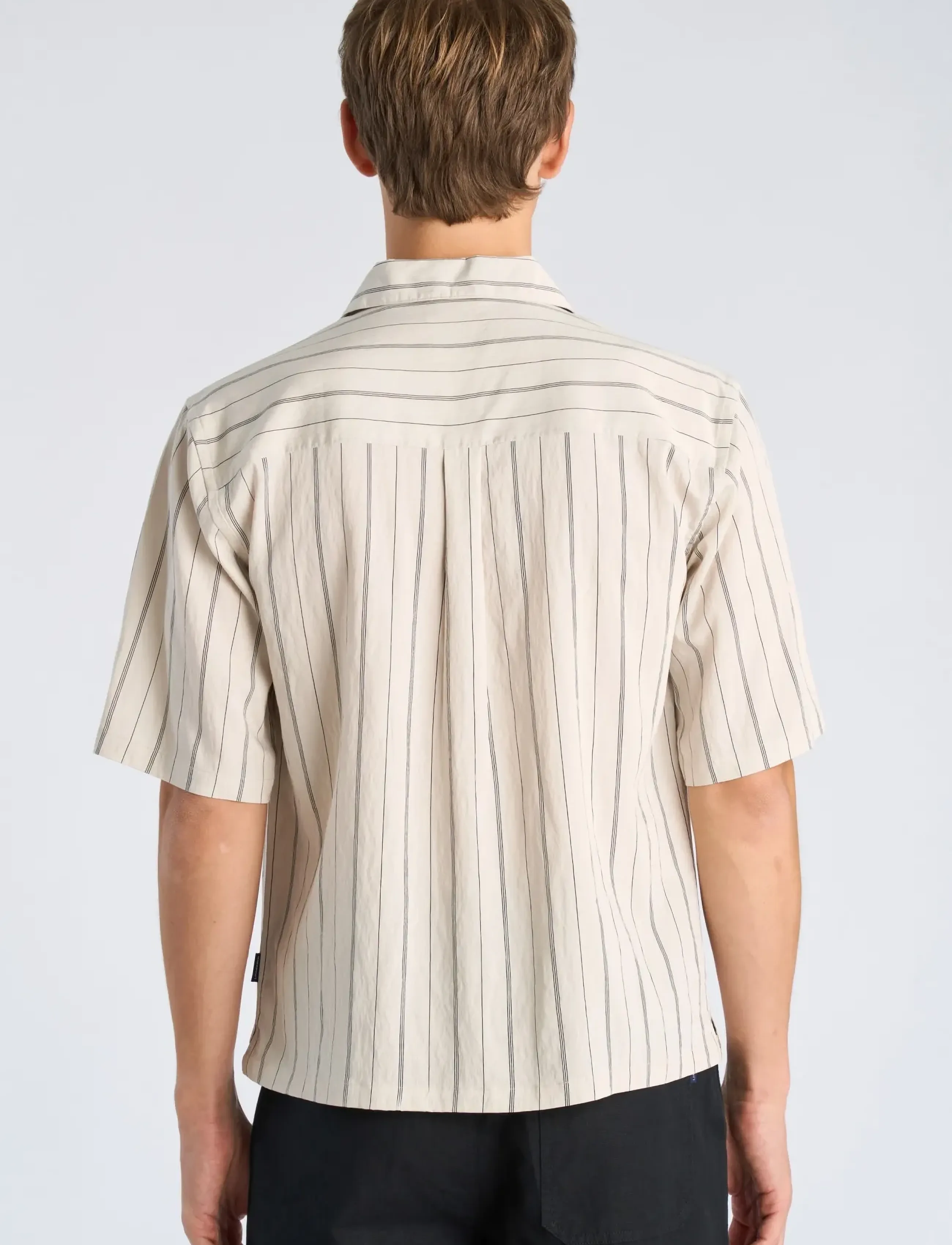 Lindbergh - Viscose resort shirt S/S - gestreifte hemden - smoke white - 4