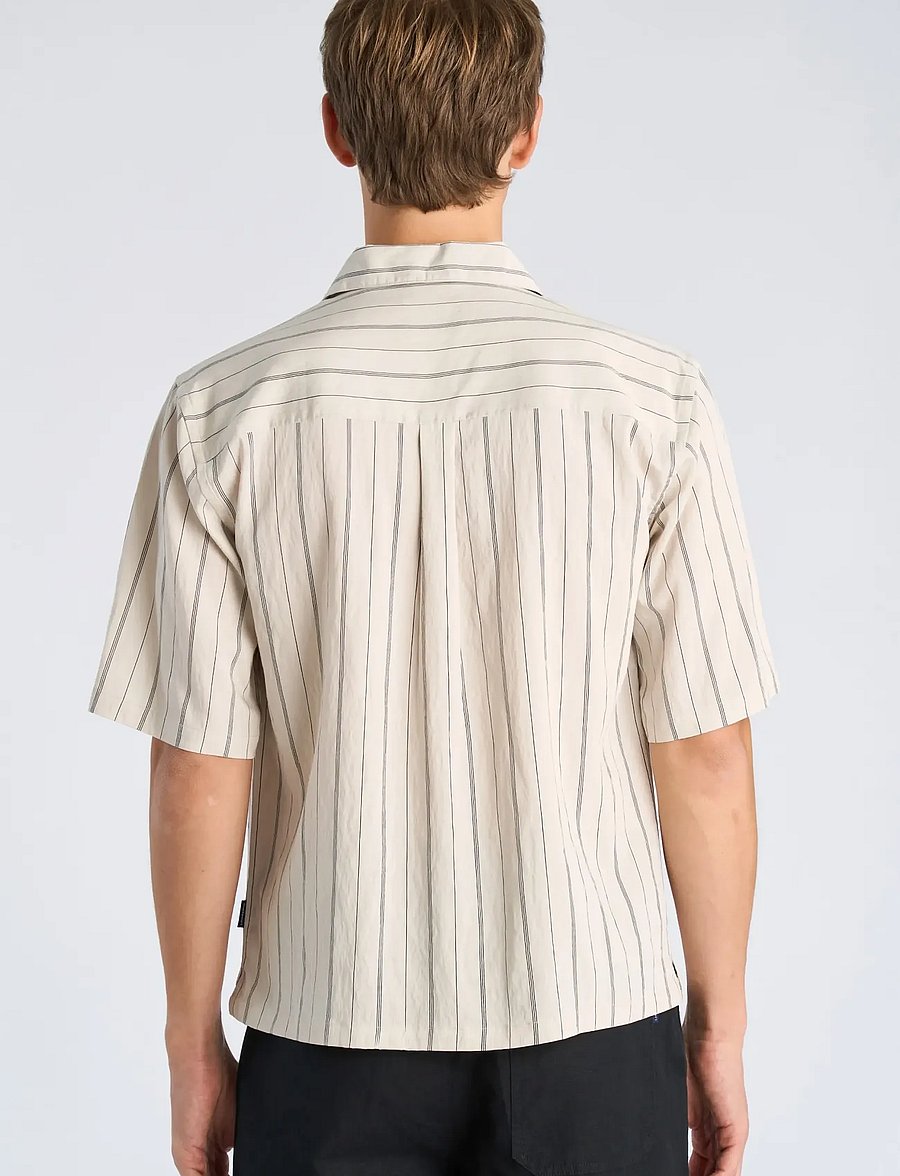 Lindbergh - Viscose resort shirt S/S - gestreifte hemden - smoke white - 4