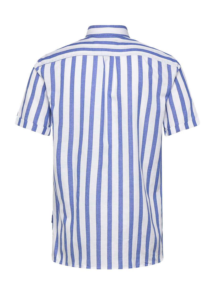 Lindbergh - Striped cotton/linen shirt S/SStriped cotton/linen shirt S/S - gestreifte hemden - blue - 2