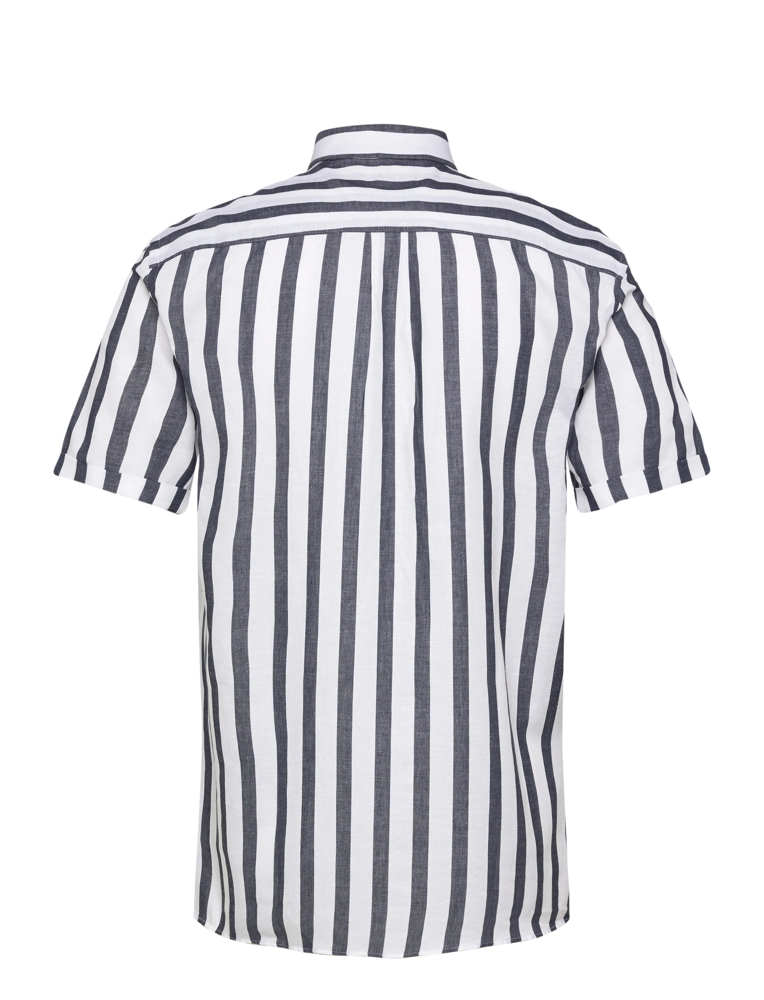 Lindbergh - Striped cotton/linen shirt S/SStriped cotton/linen shirt S/S - stribede skjorter - navy - 1