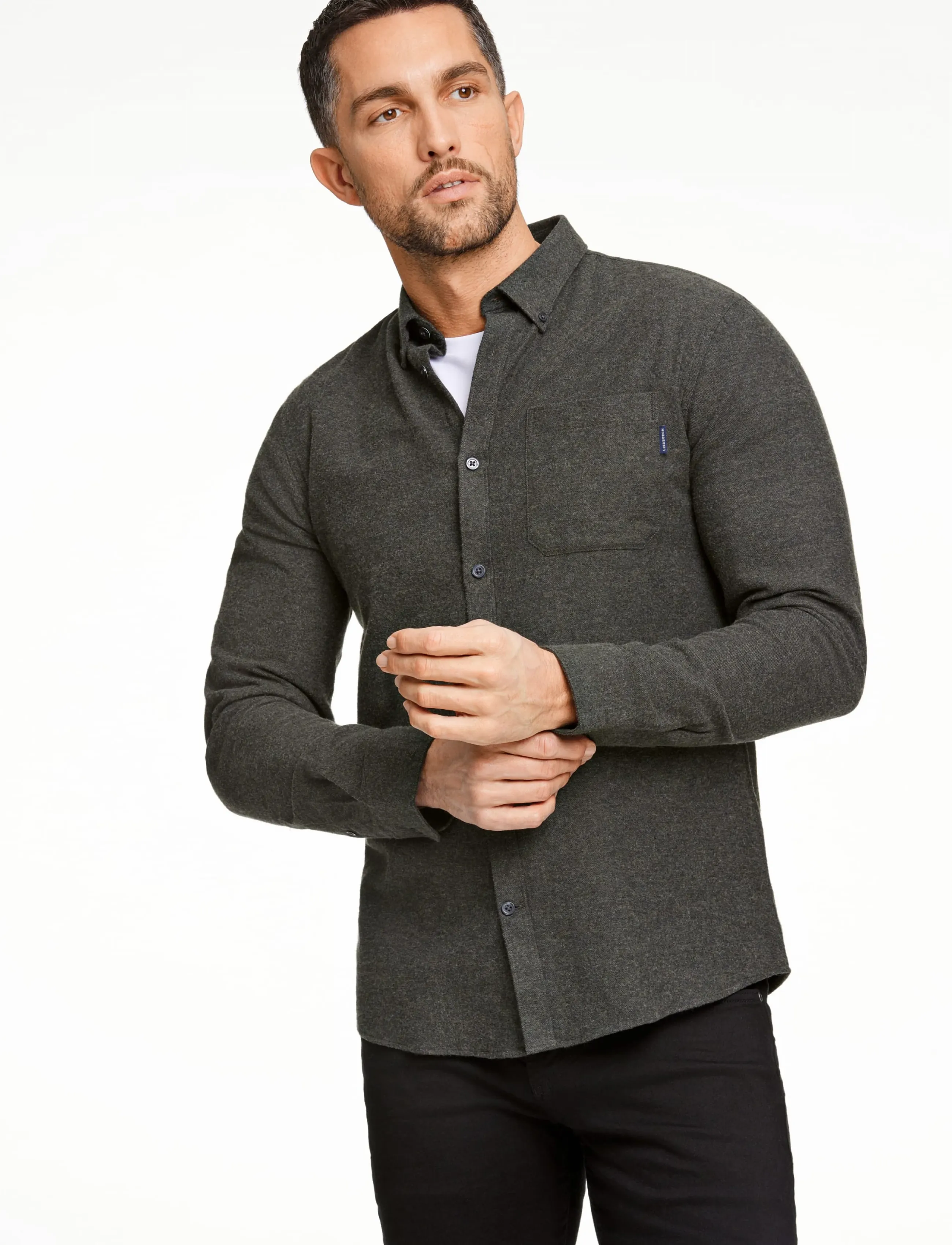 Lindbergh - Brushed twill shirt L/S - flanellsärgid - army - 3