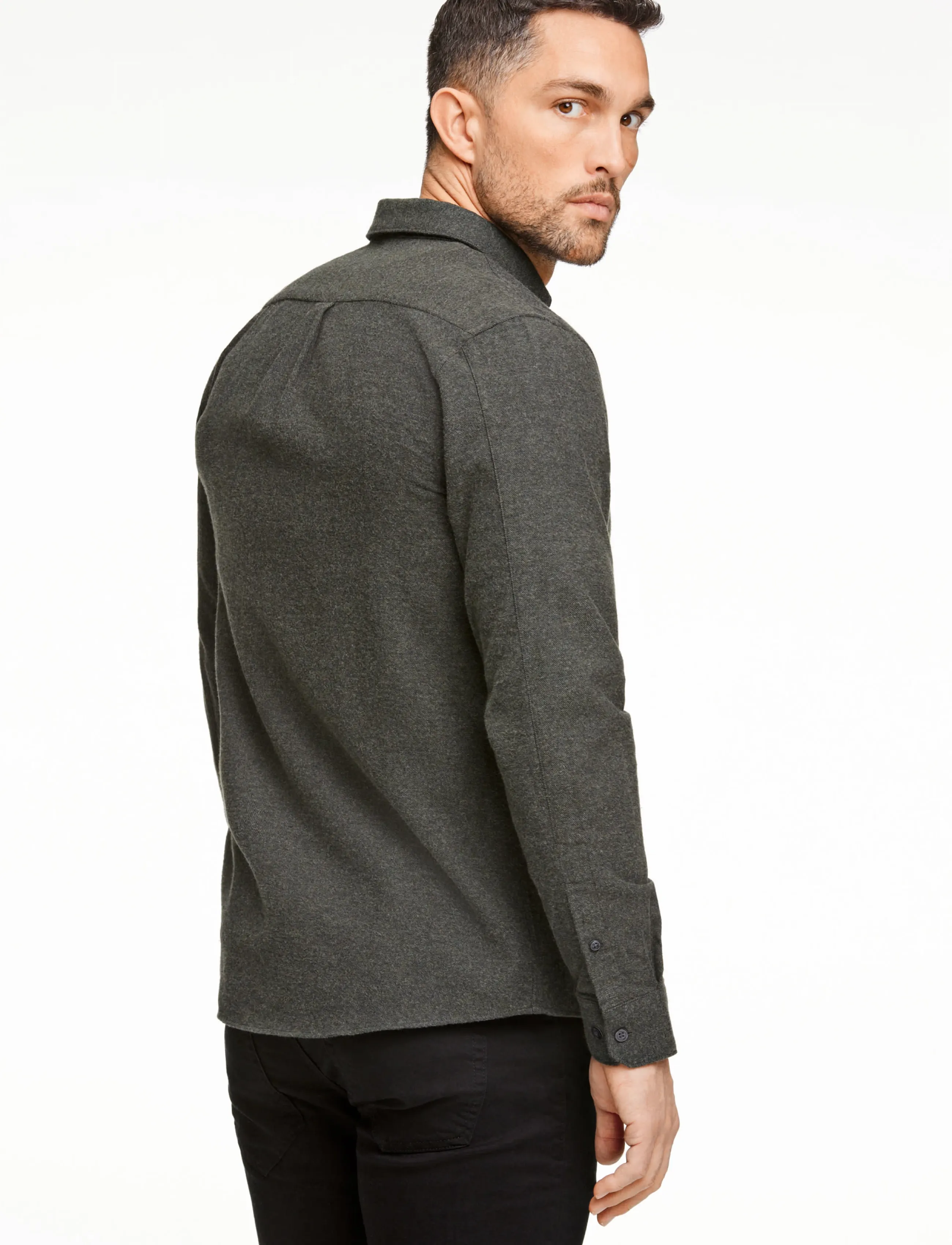 Lindbergh - Brushed twill shirt L/S - flanellsärgid - army - 4