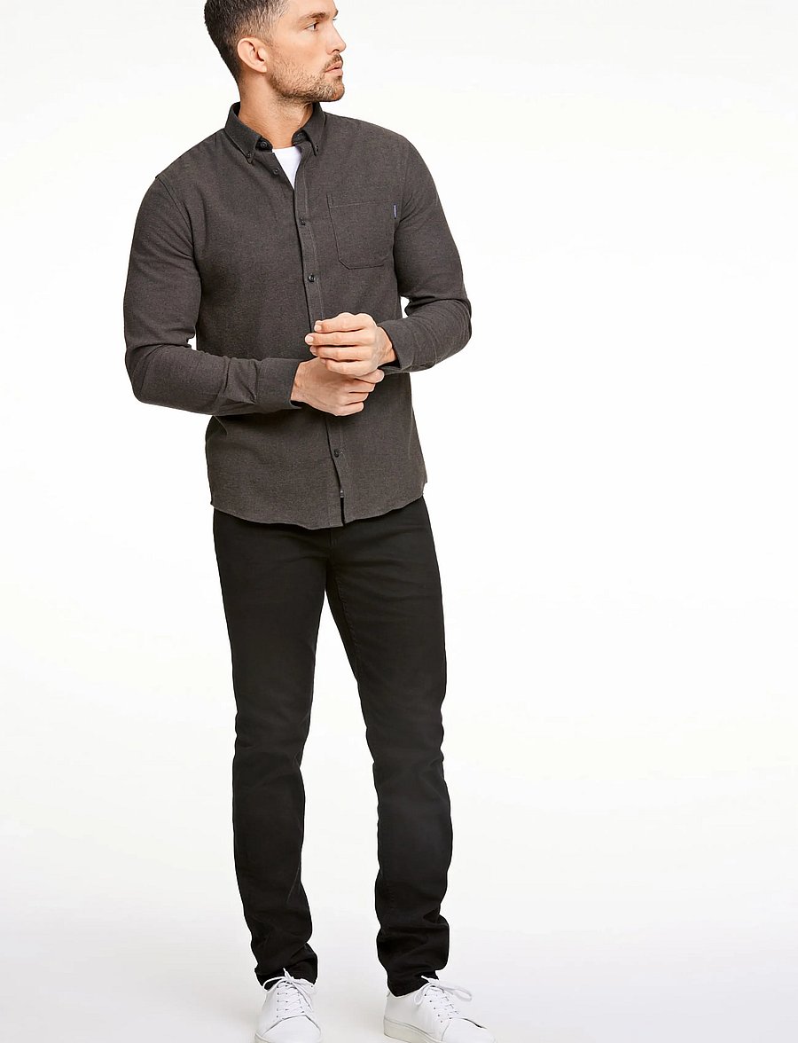Lindbergh - Brushed twill shirt L/S - flanellsärgid - black olive - 0