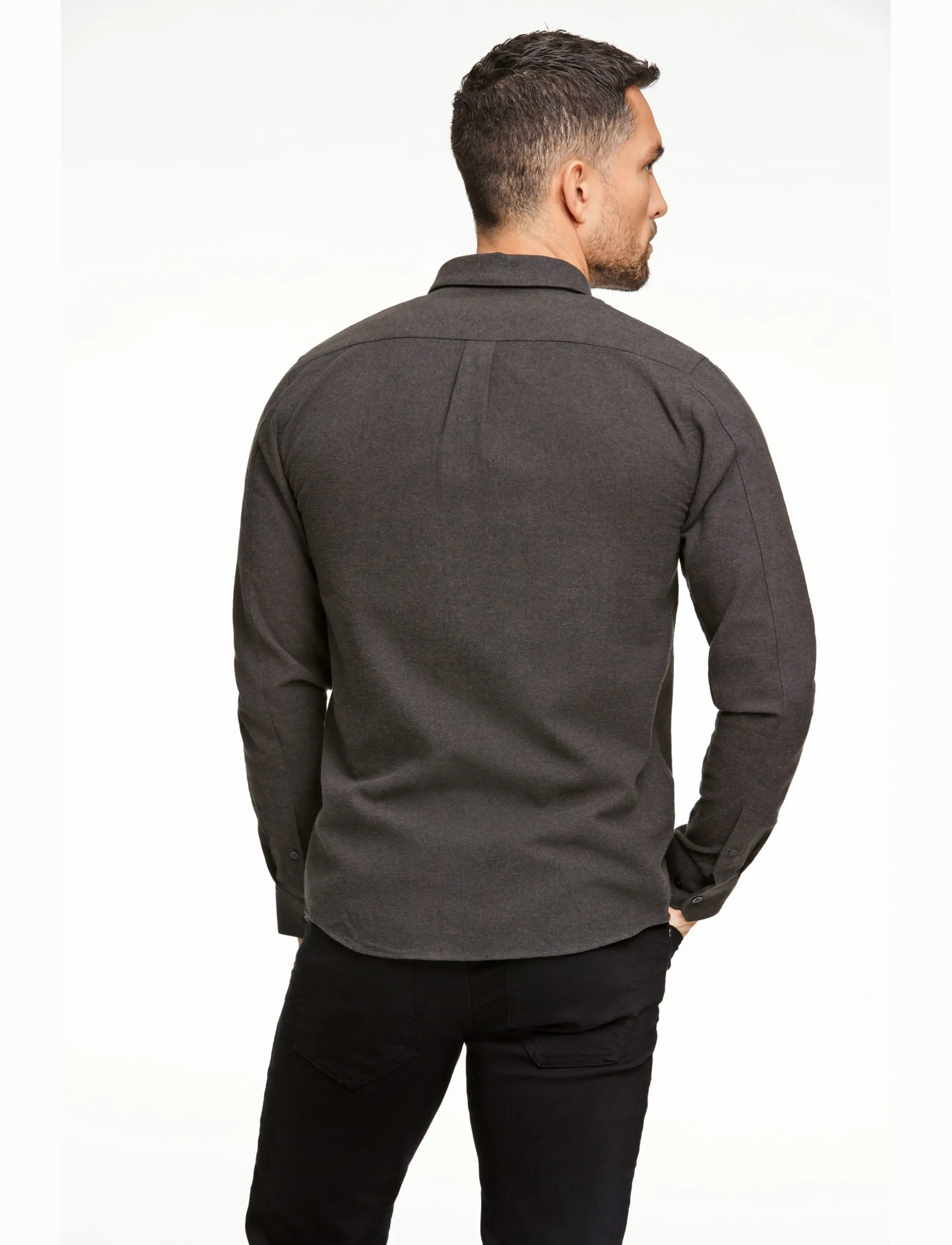 Lindbergh - Brushed twill shirt L/S - flanellsärgid - black olive - 4