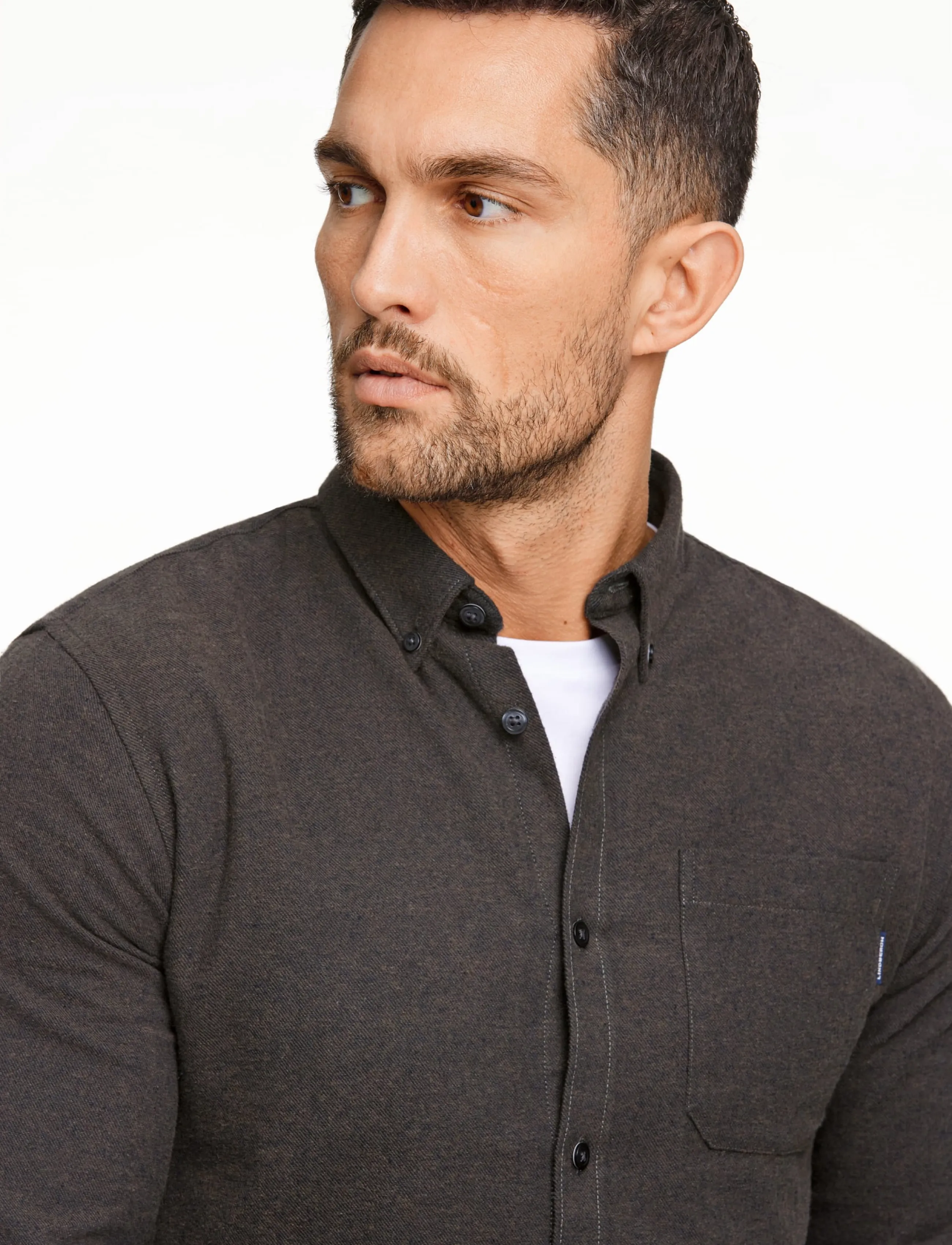 Lindbergh - Brushed twill shirt L/S - flanellsärgid - black olive - 5