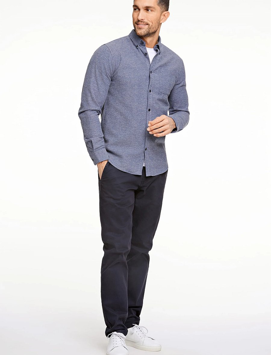 Lindbergh - Brushed twill shirt L/S - flanellsärgid - blue - 0
