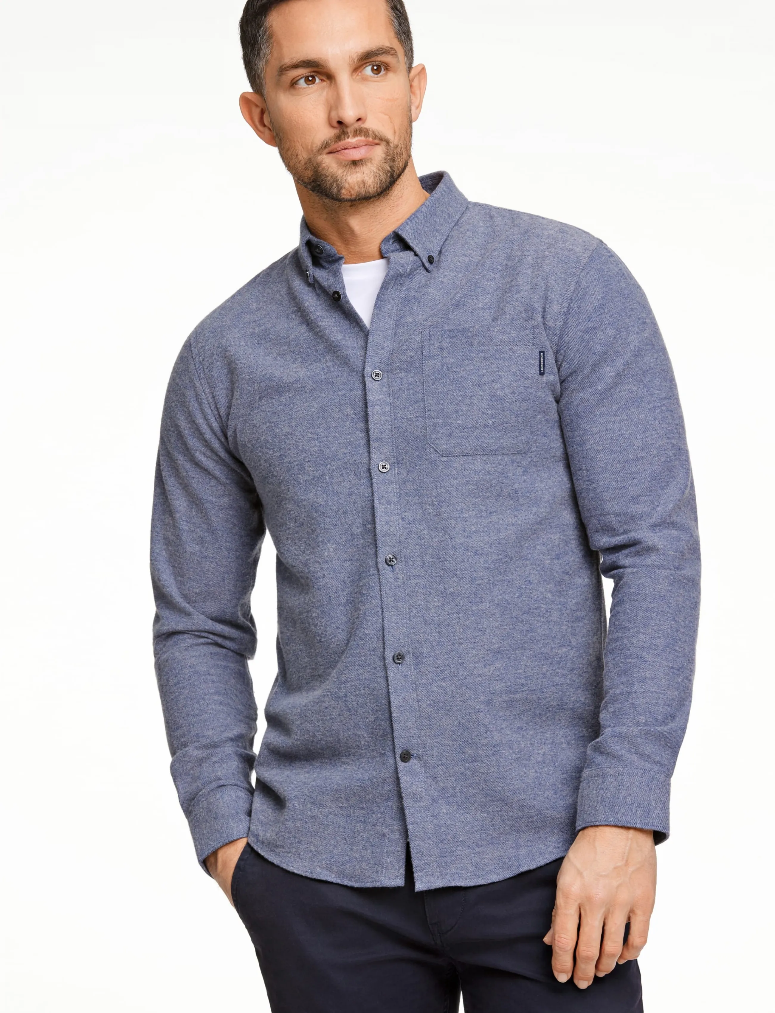 Lindbergh - Brushed twill shirt L/S - flanellsärgid - blue - 3