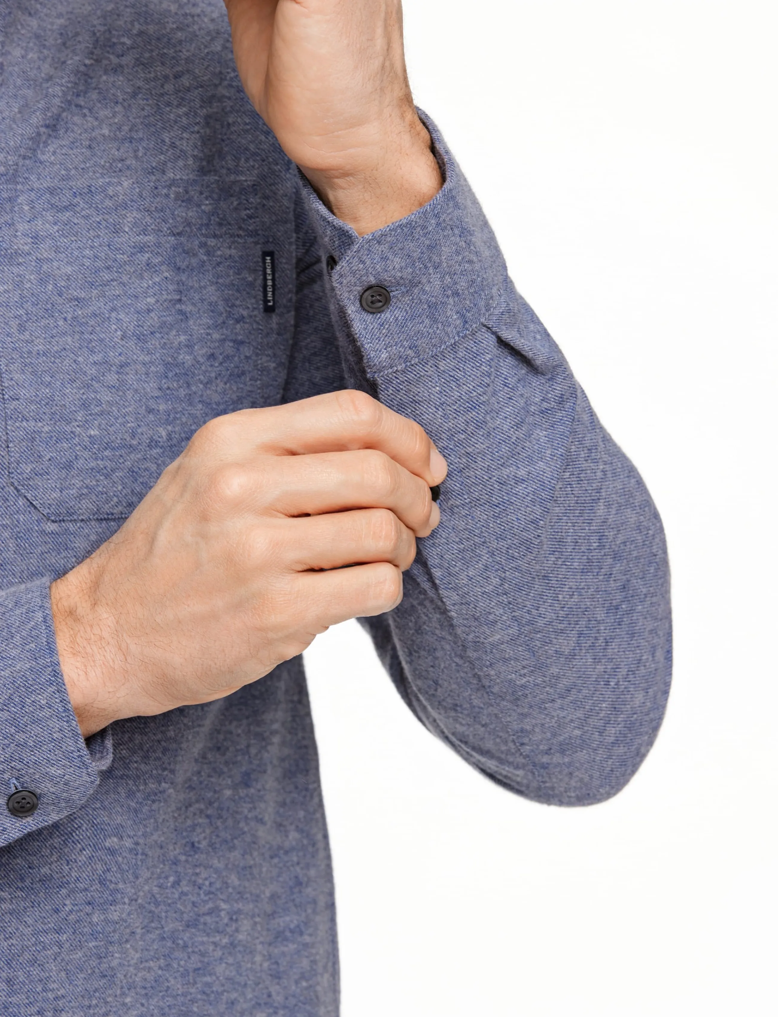 Lindbergh Brushed Twill Shirt L/S casual skjortor herr – bild 5