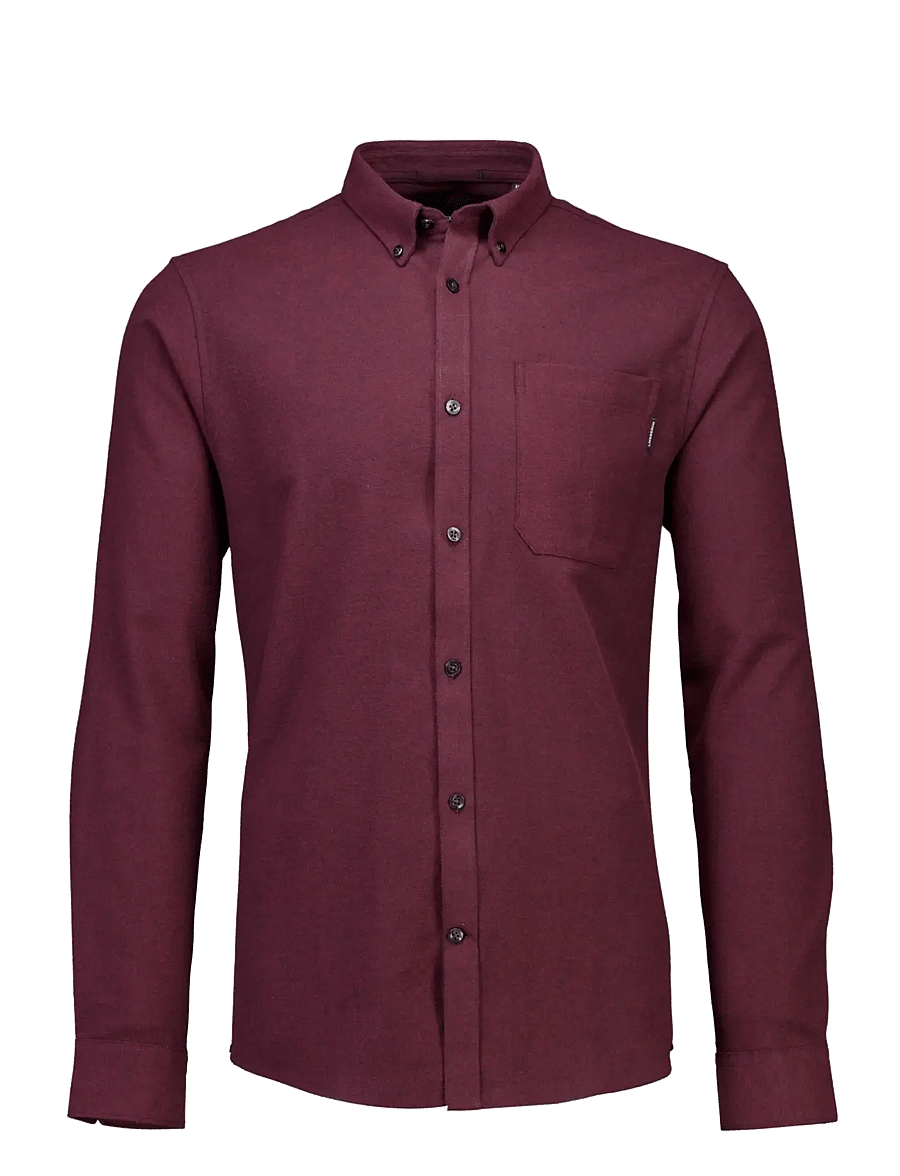 Lindbergh - Brushed twill shirt L/S - flanellsärgid - dk bordeaux - 1