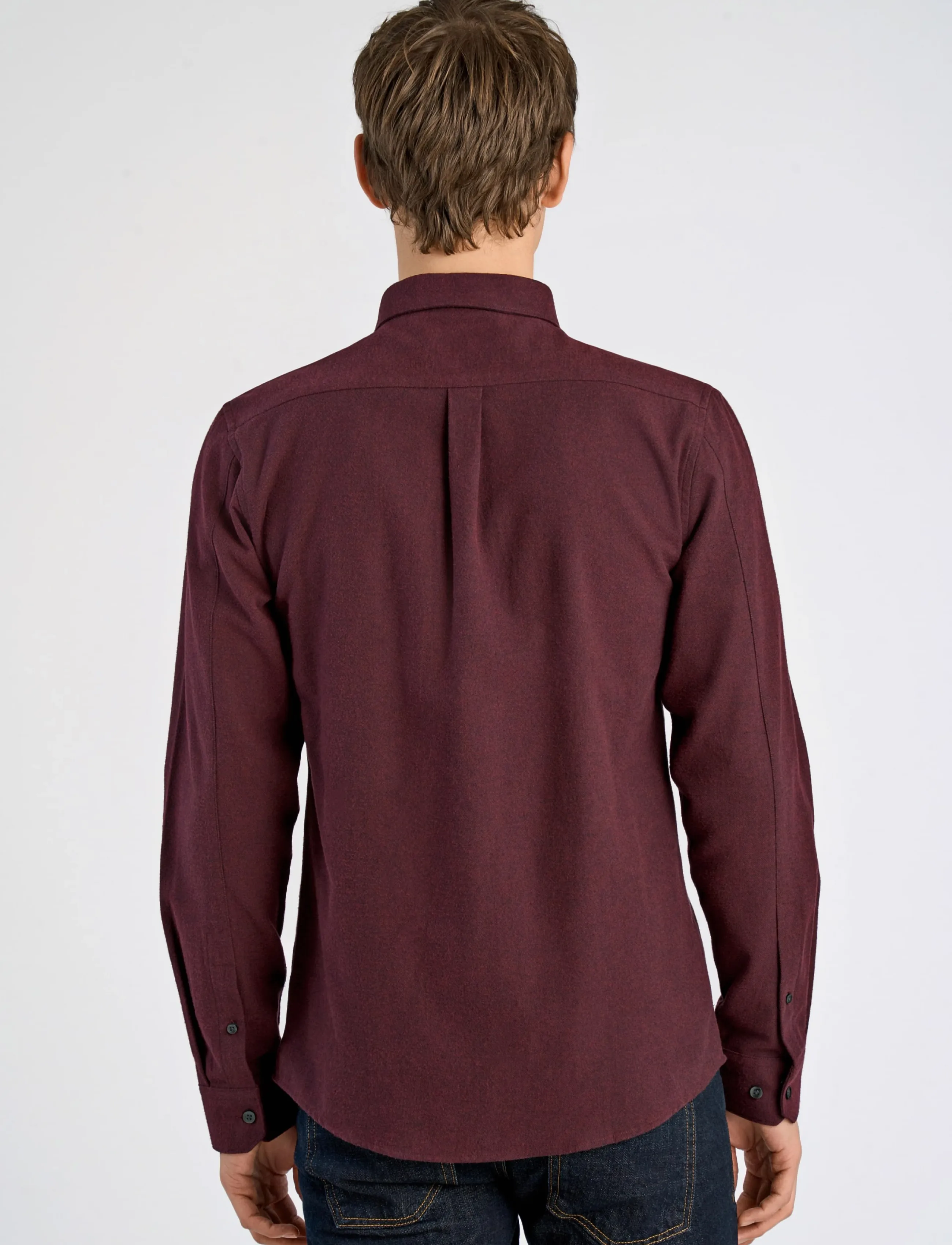 Lindbergh - Brushed twill shirt L/S - flanellsärgid - dk bordeaux - 4