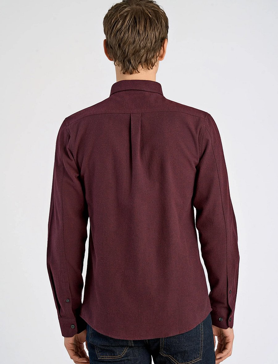 Lindbergh - Brushed twill shirt L/S - flanellsärgid - dk bordeaux - 4
