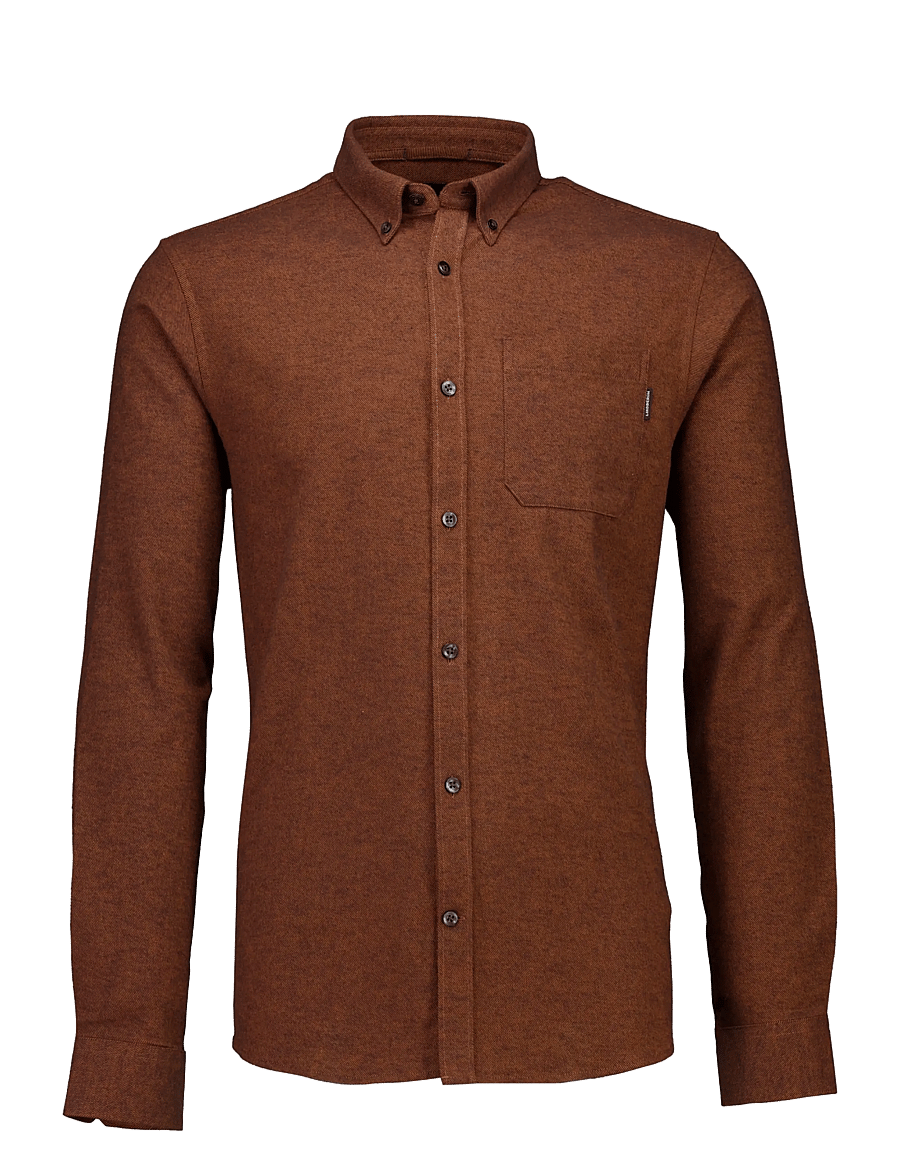 Lindbergh - Brushed twill shirt L/S - flanellsärgid - dk brown - 1