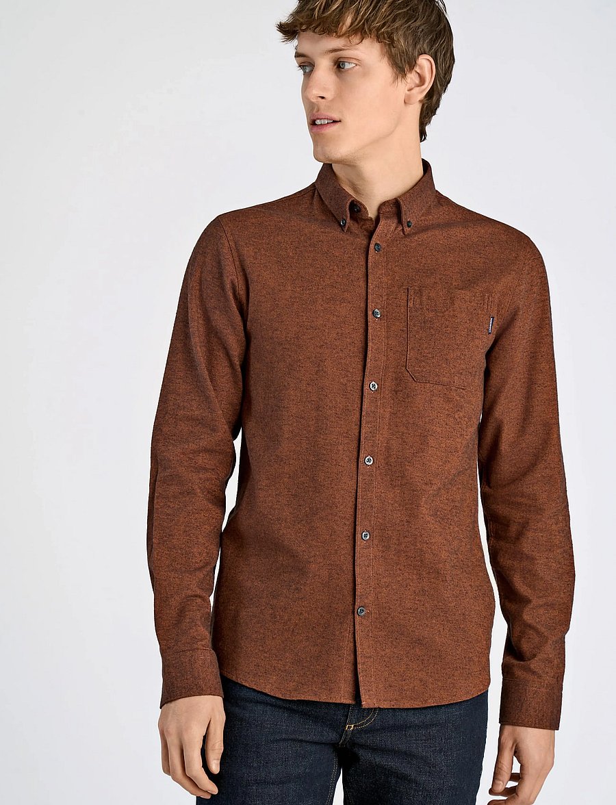 Lindbergh - Brushed twill shirt L/S - flanellsärgid - dk brown - 3