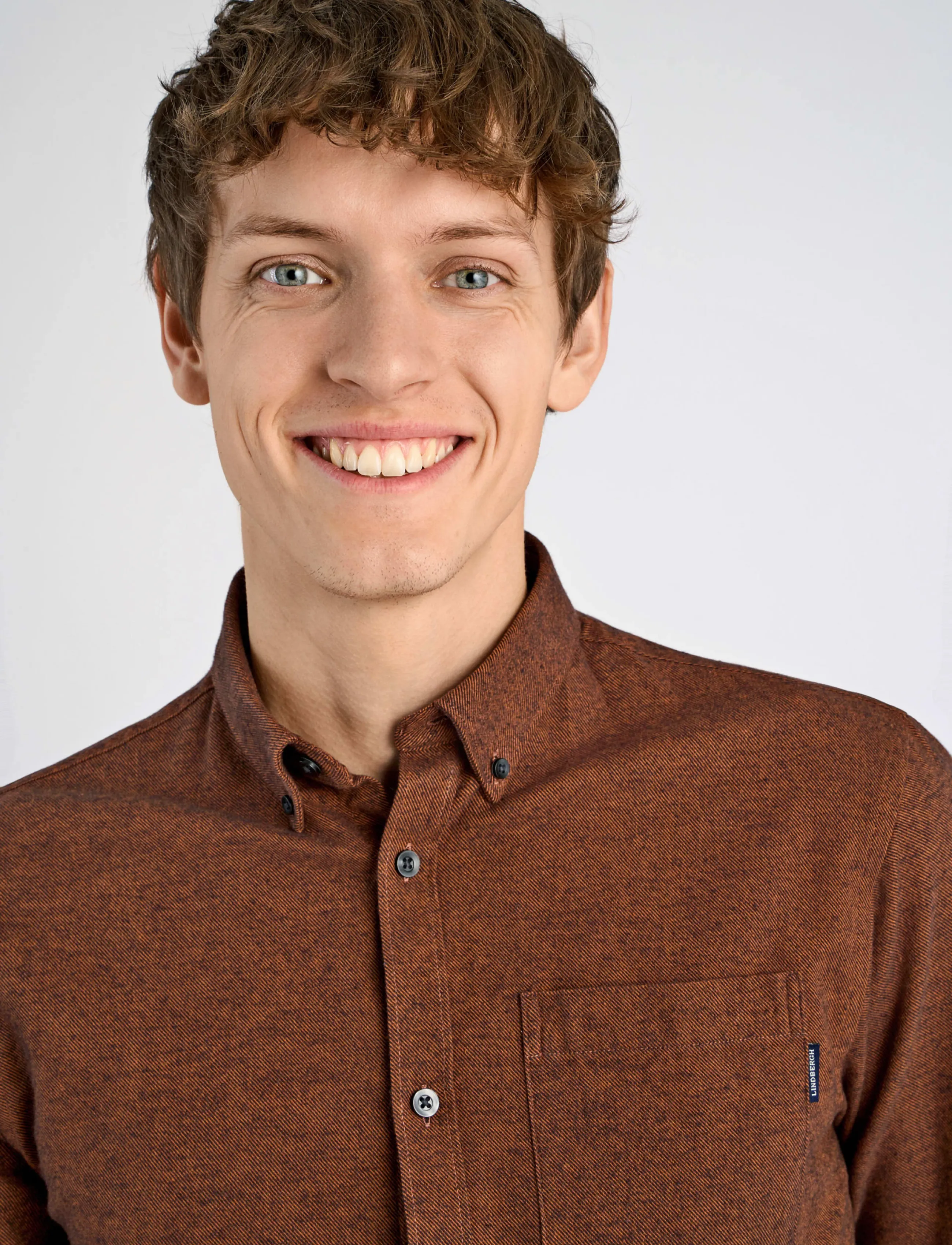 Lindbergh - Brushed twill shirt L/S - flanellsärgid - dk brown - 5