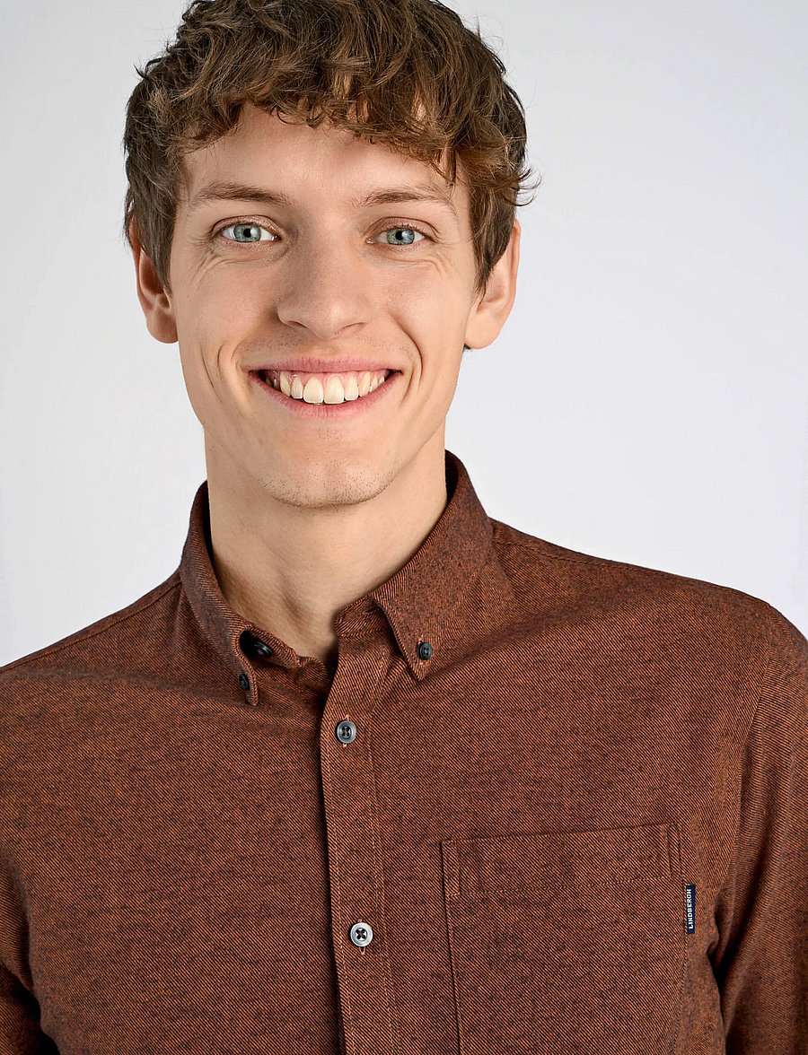 Lindbergh - Brushed twill shirt L/S - flanellsärgid - dk brown - 5