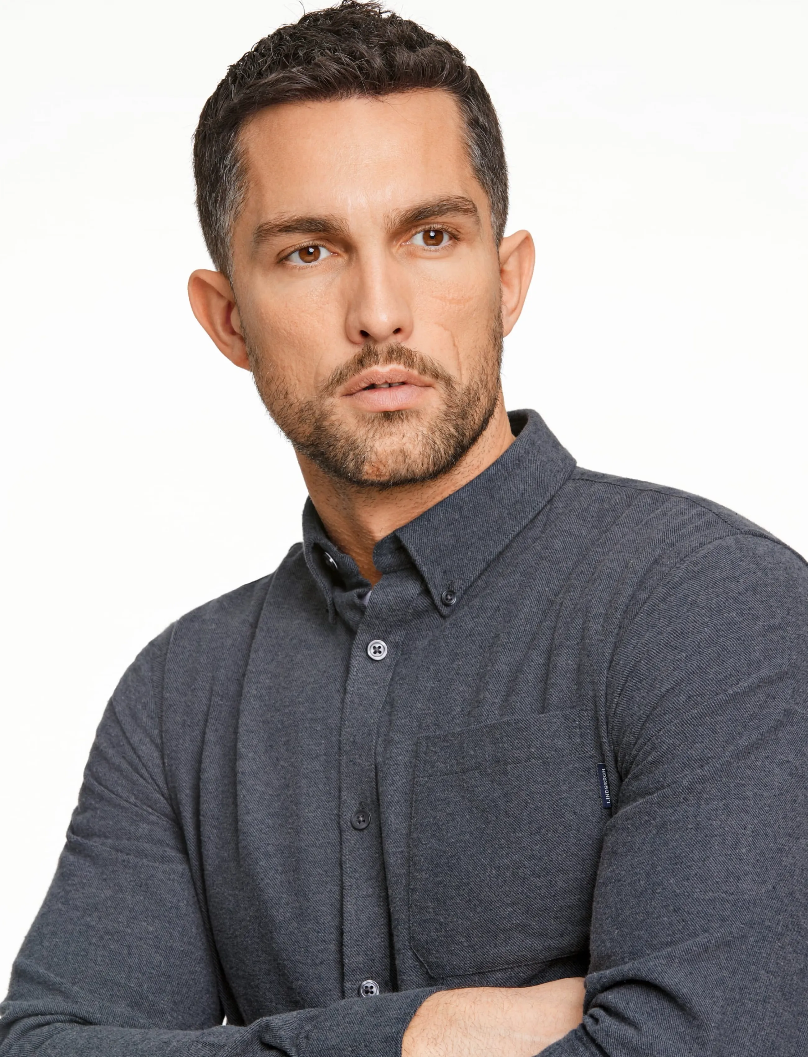 Lindbergh - Brushed twill shirt L/S - flanellsärgid - dk grey - 5