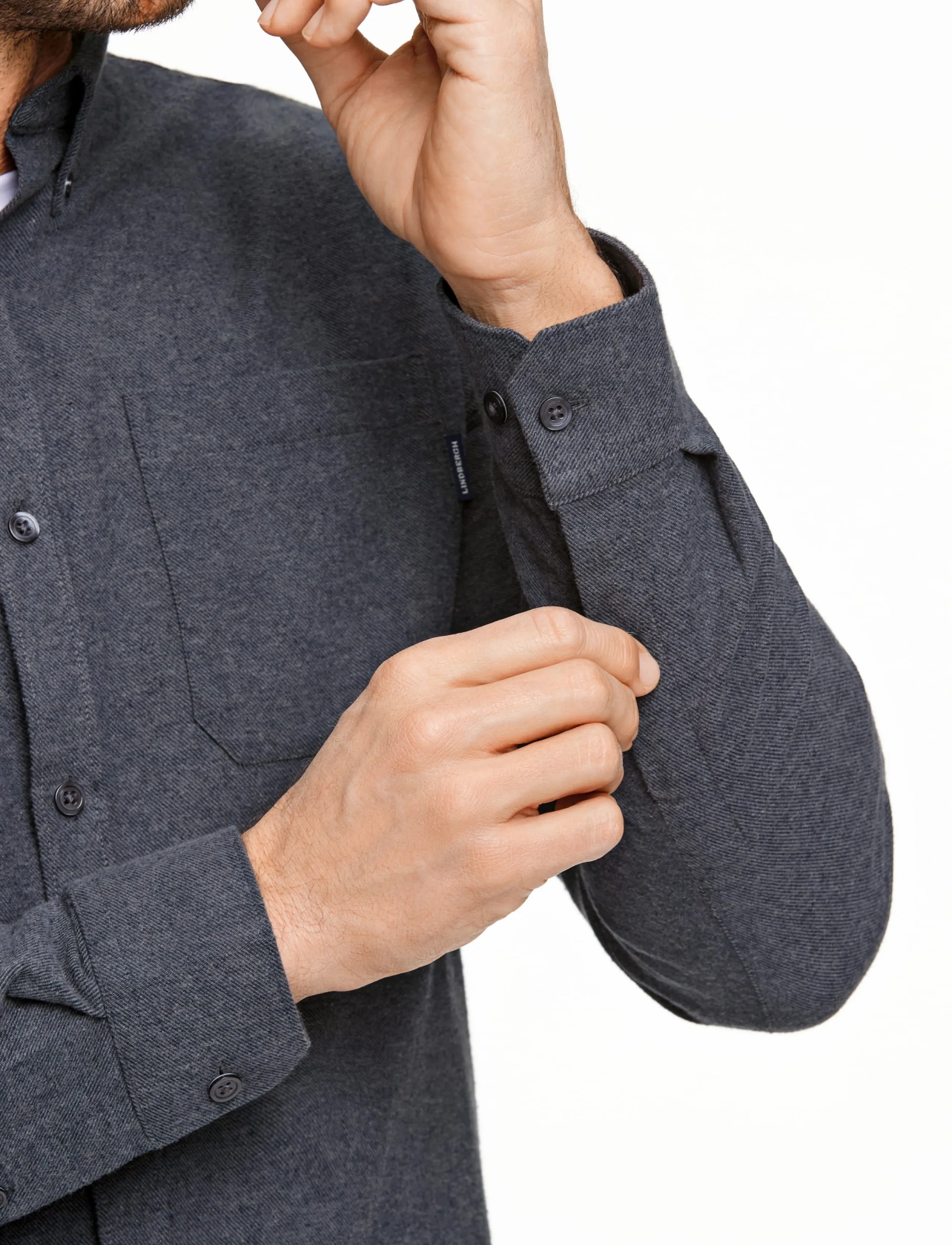 Lindbergh Brushed Twill Shirt L/S casual skjortor herr – bild 6