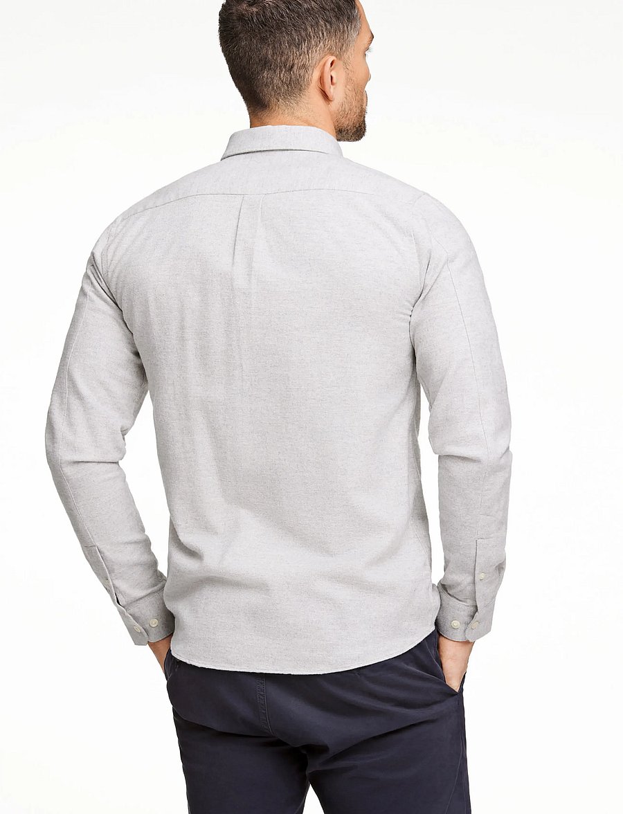 Lindbergh - Brushed twill shirt L/S - flanellsärgid - lt grey - 4
