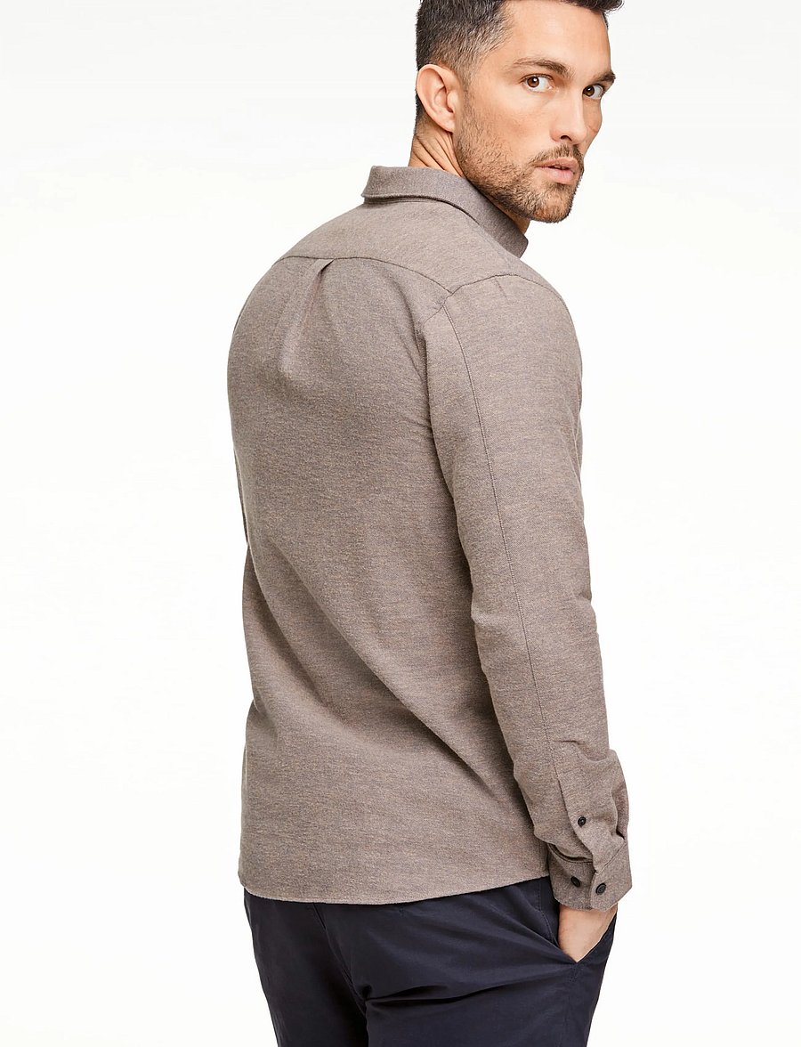 Lindbergh - Brushed twill shirt L/S - flanellsärgid - mid brown - 4