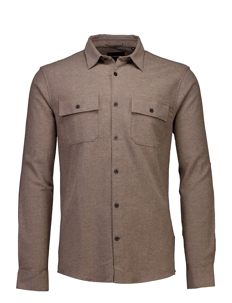 Lindbergh - Brushed cotton shirt L/S - flanellsärgid - mid brown - 1