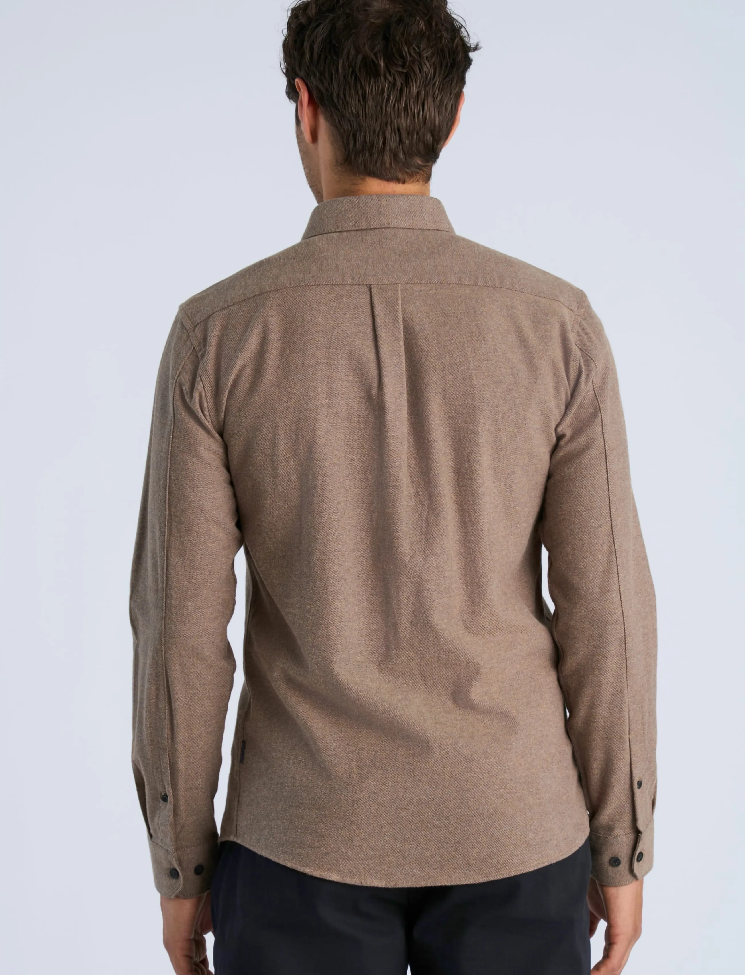 Lindbergh - Brushed cotton shirt L/S - flanellsärgid - mid brown - 4