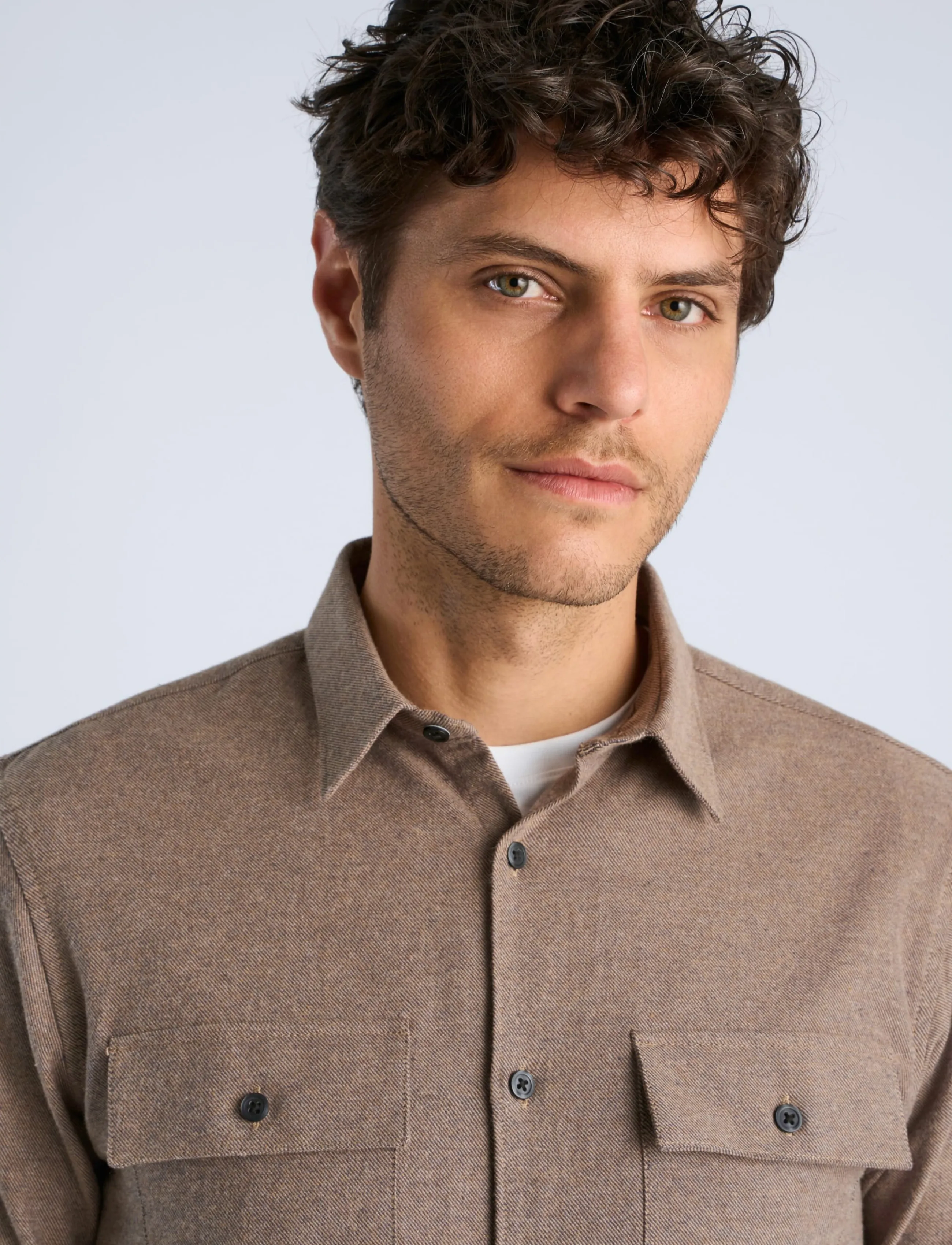 Lindbergh - Brushed cotton shirt L/S - flanellsärgid - mid brown - 5