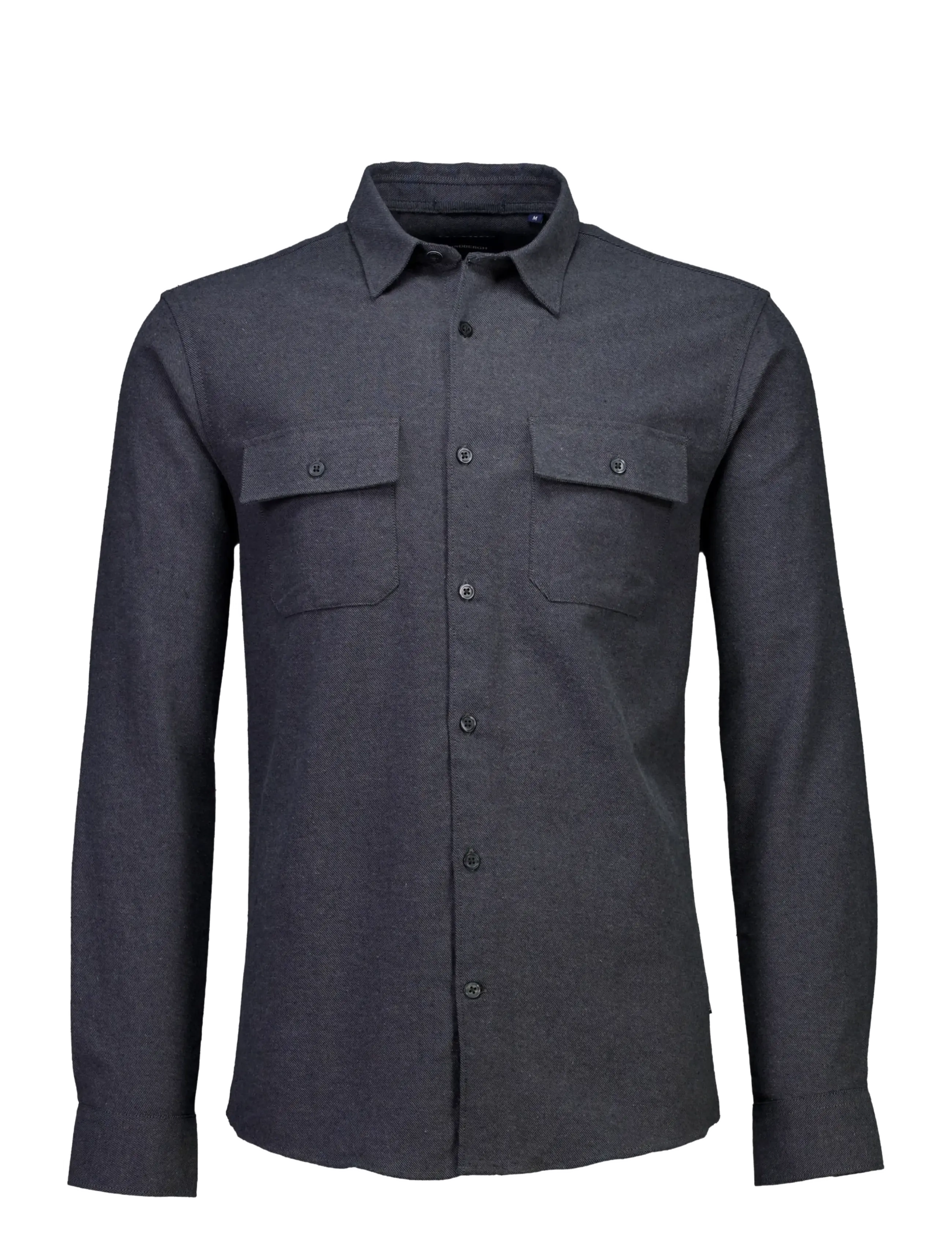 Lindbergh Brushed cotton shirt L/S - Skjortor - DK GREY / grey