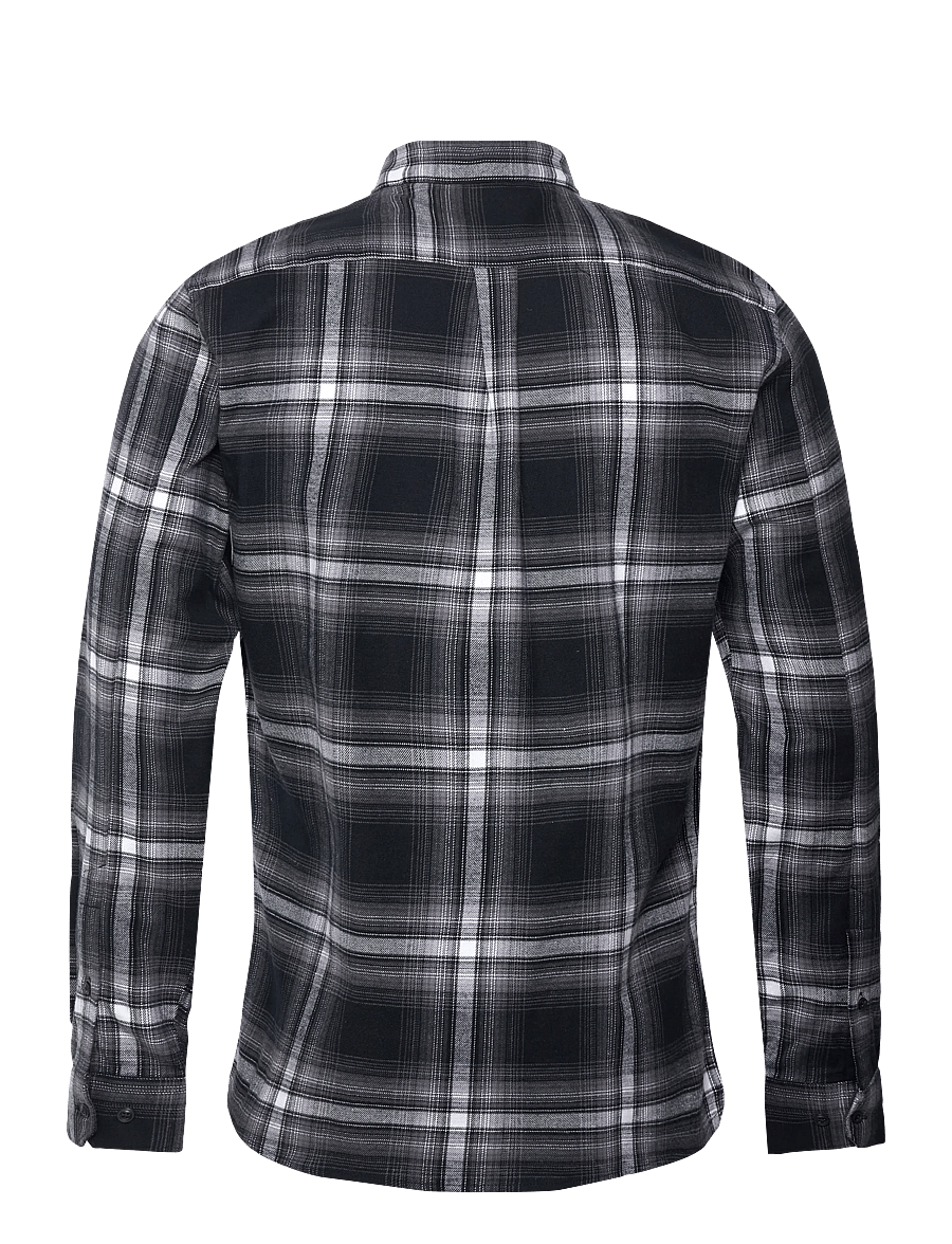 Lindbergh - Brushed checked shirt L/S - flanellskjortor - black - 2