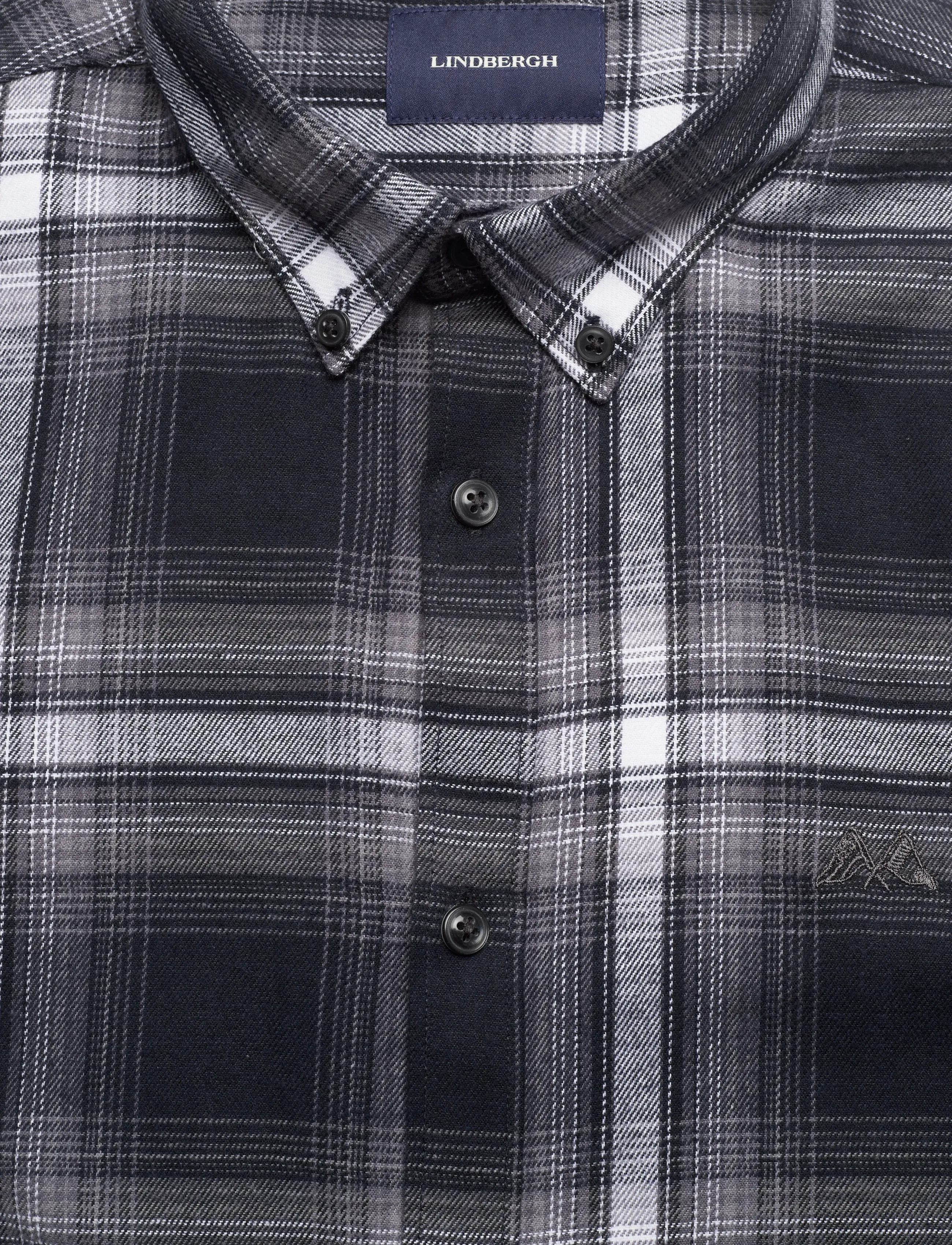 Lindbergh - Brushed checked shirt L/S - flanellskjortor - black - 5